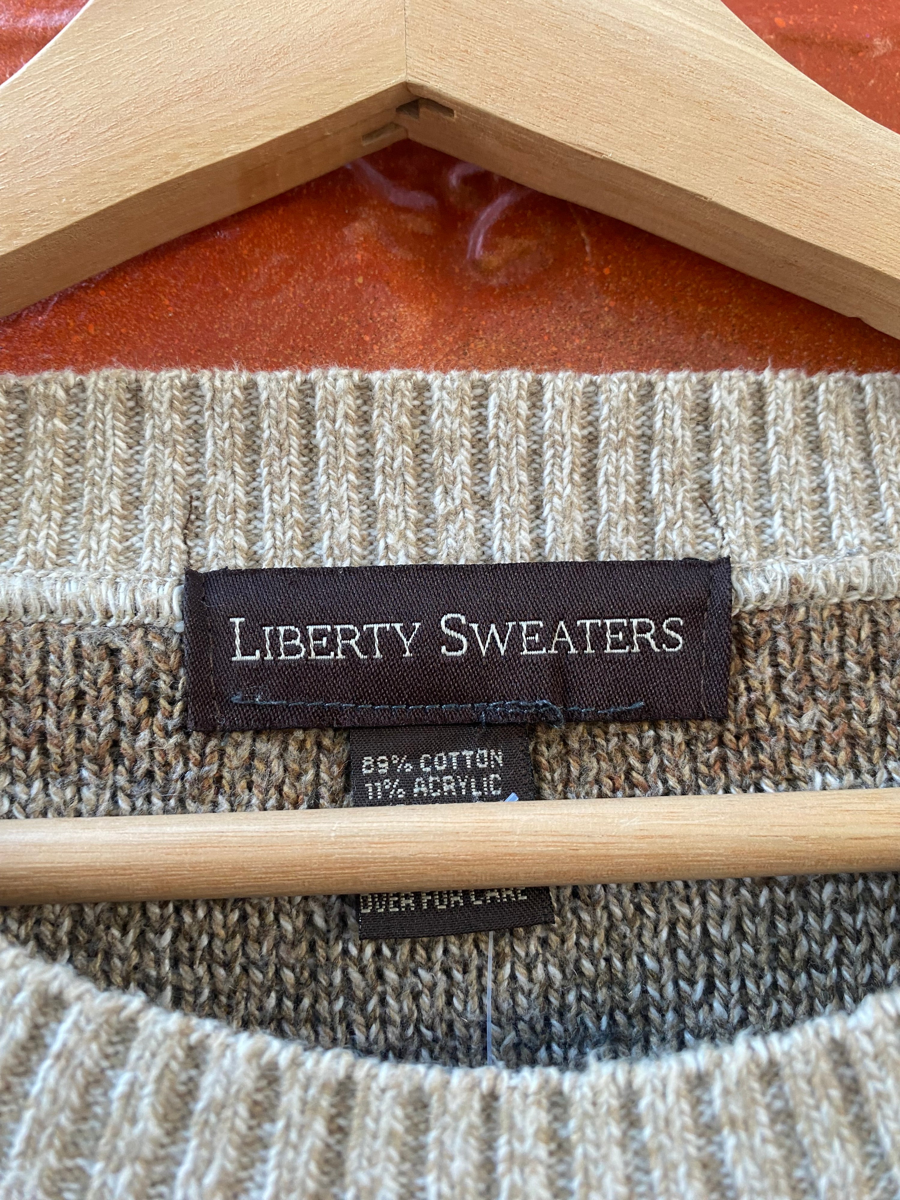 [XL] Liberty Sweaters Brown/Green Diamonds Knit Sweater