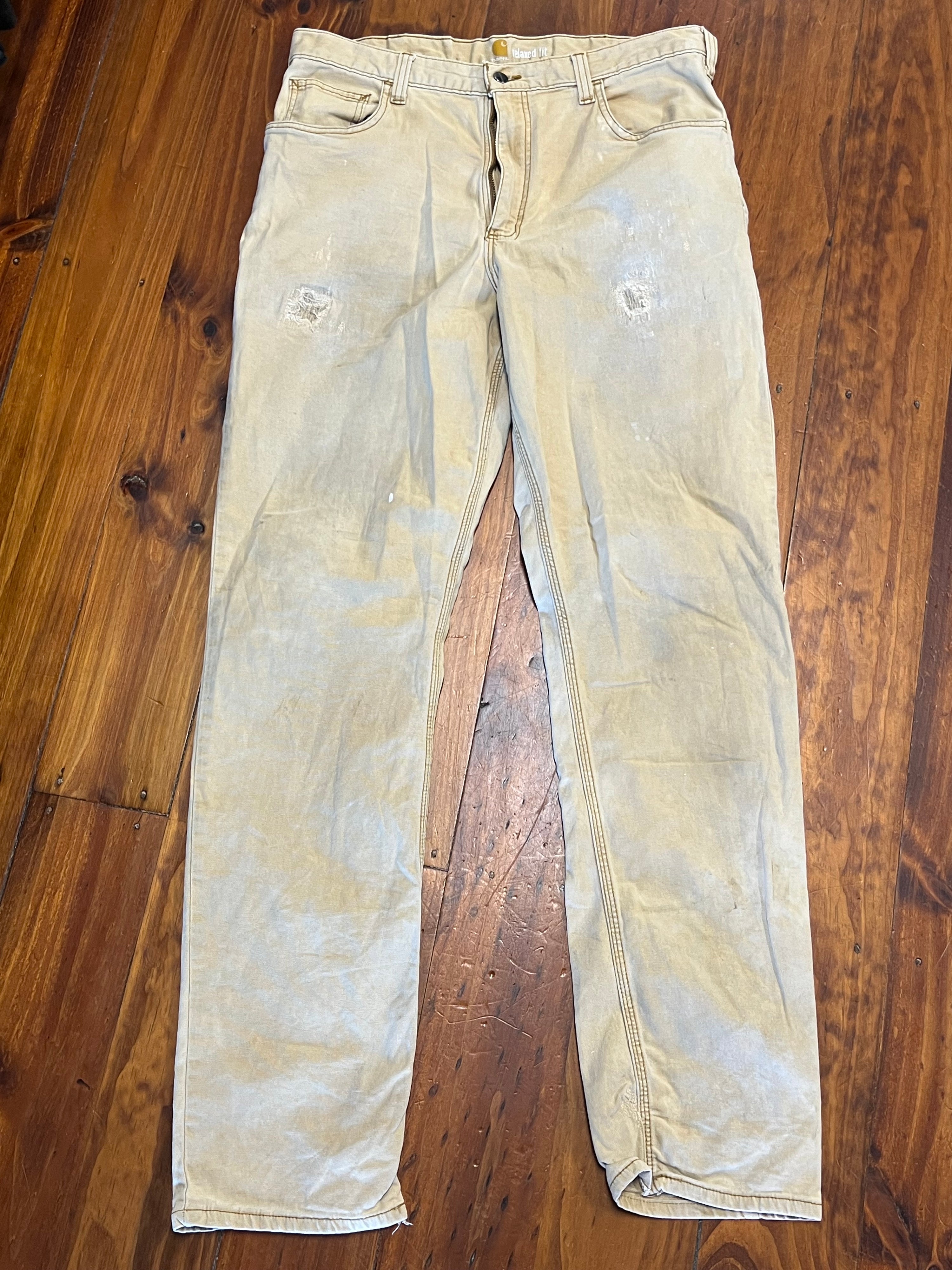 [36] Carhartt Canvas Work Pants Sand 36x36