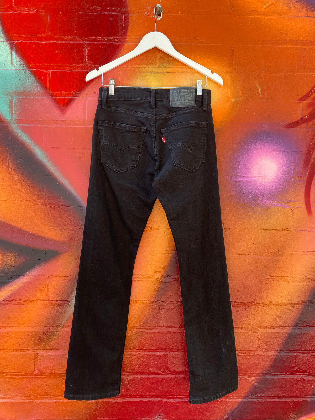 [29] Levis 527 Slim Leg Black Denim  Jeans 29x32