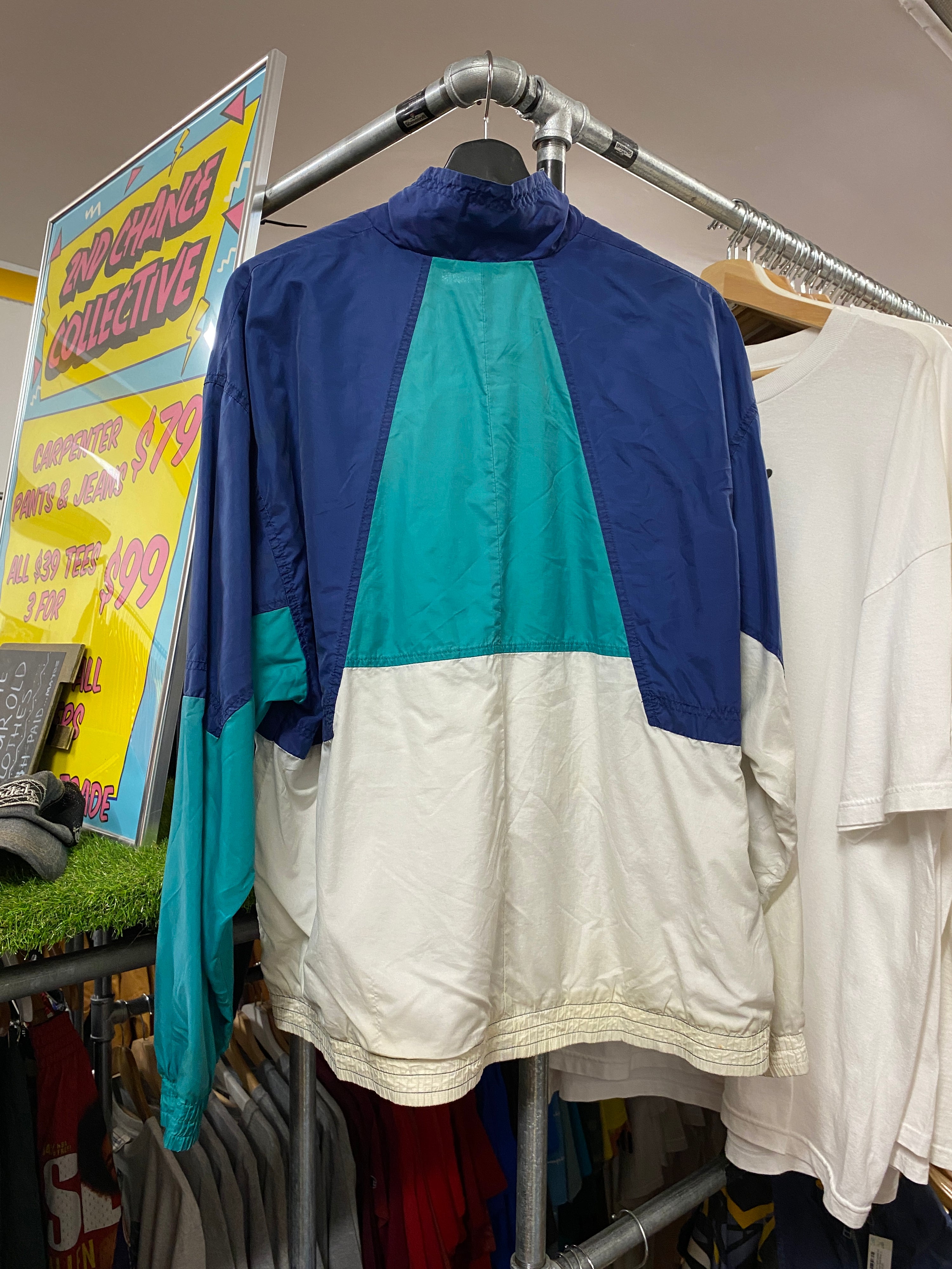 L - Vintage Nike Track Jacket Blue/Green/White