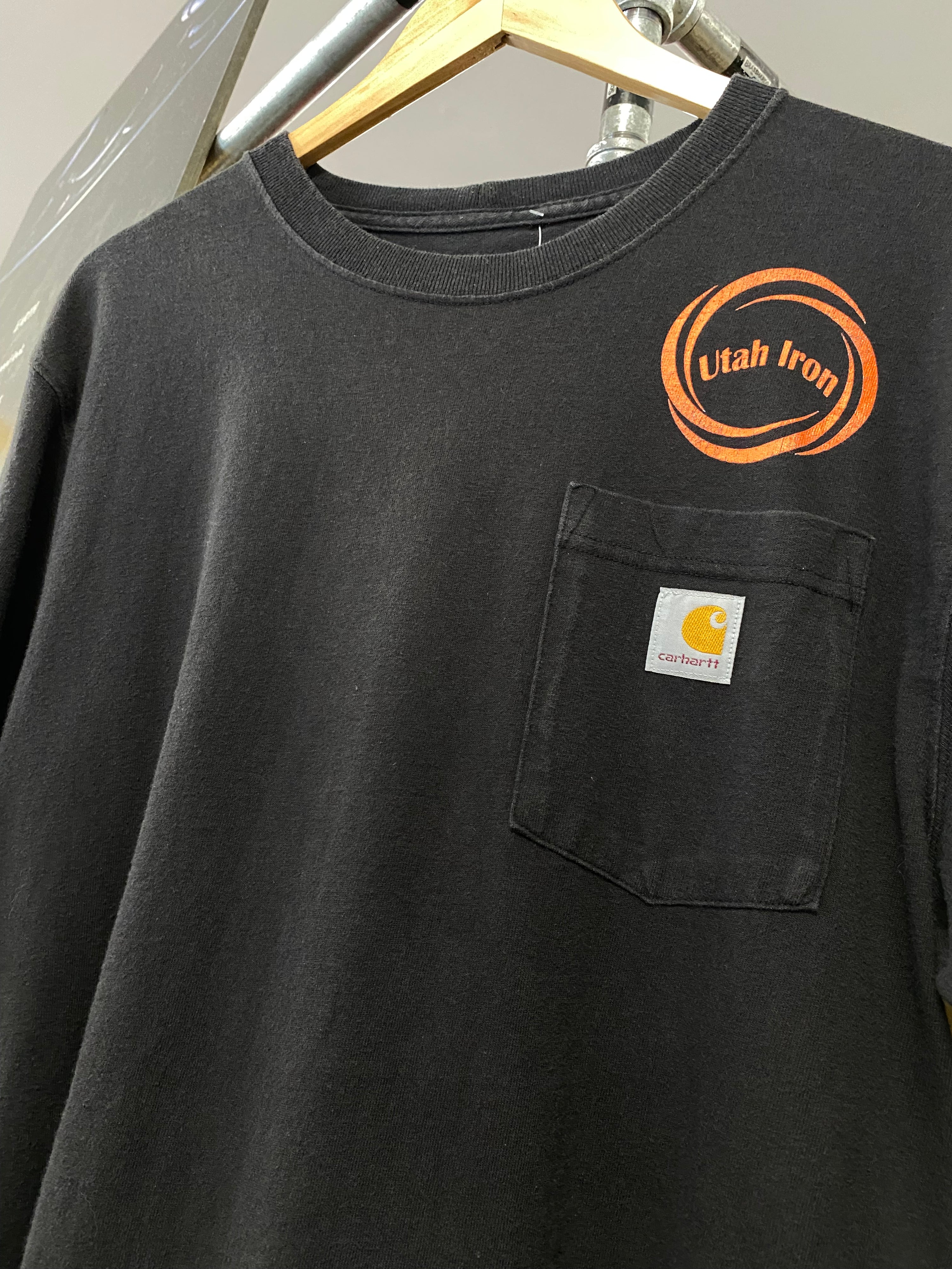 S - Utah Iron Black Carhartt Pocket Tee