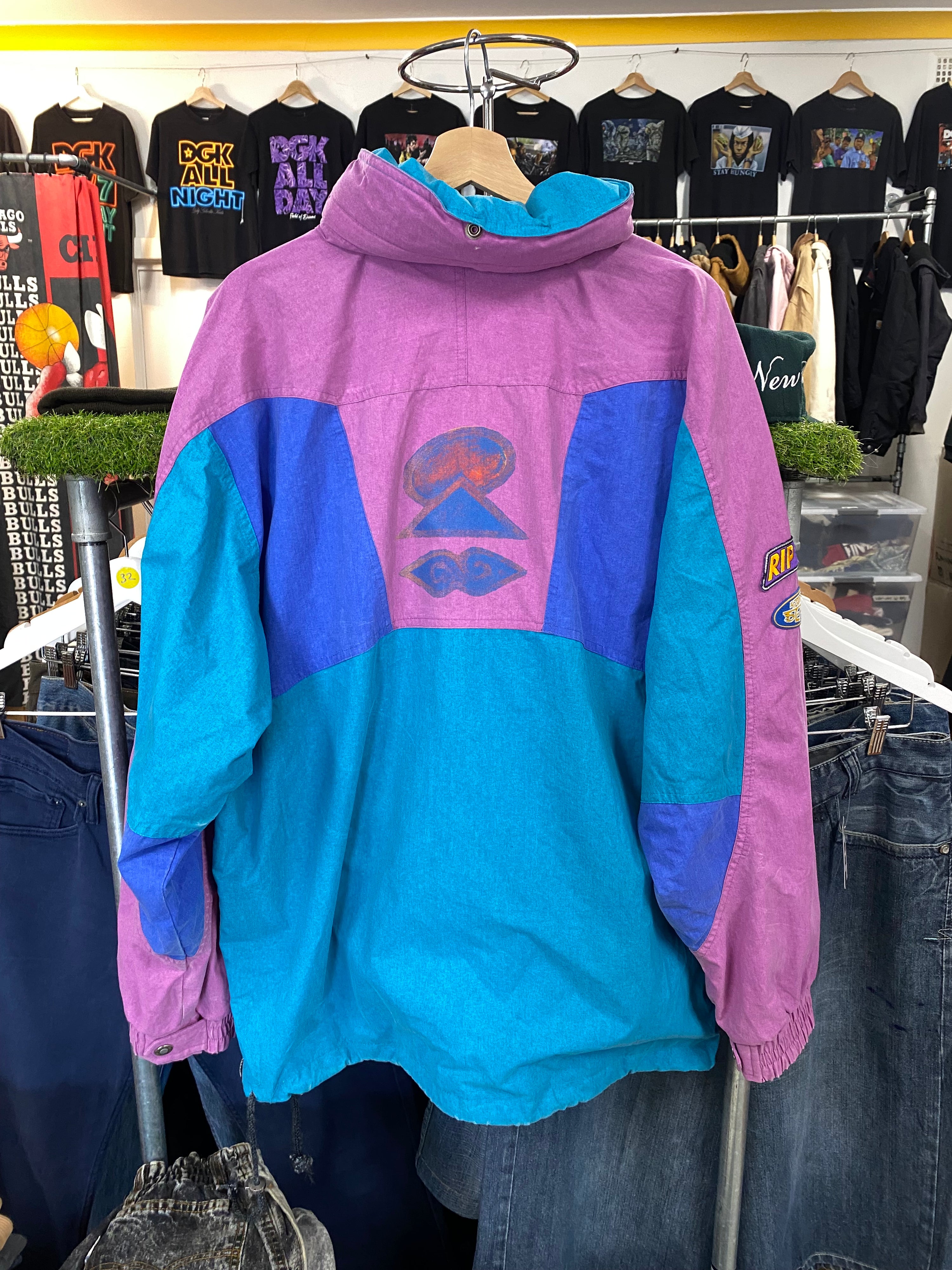 [L] Vintage Rip Curl Altitude High Pink/Green Anorak