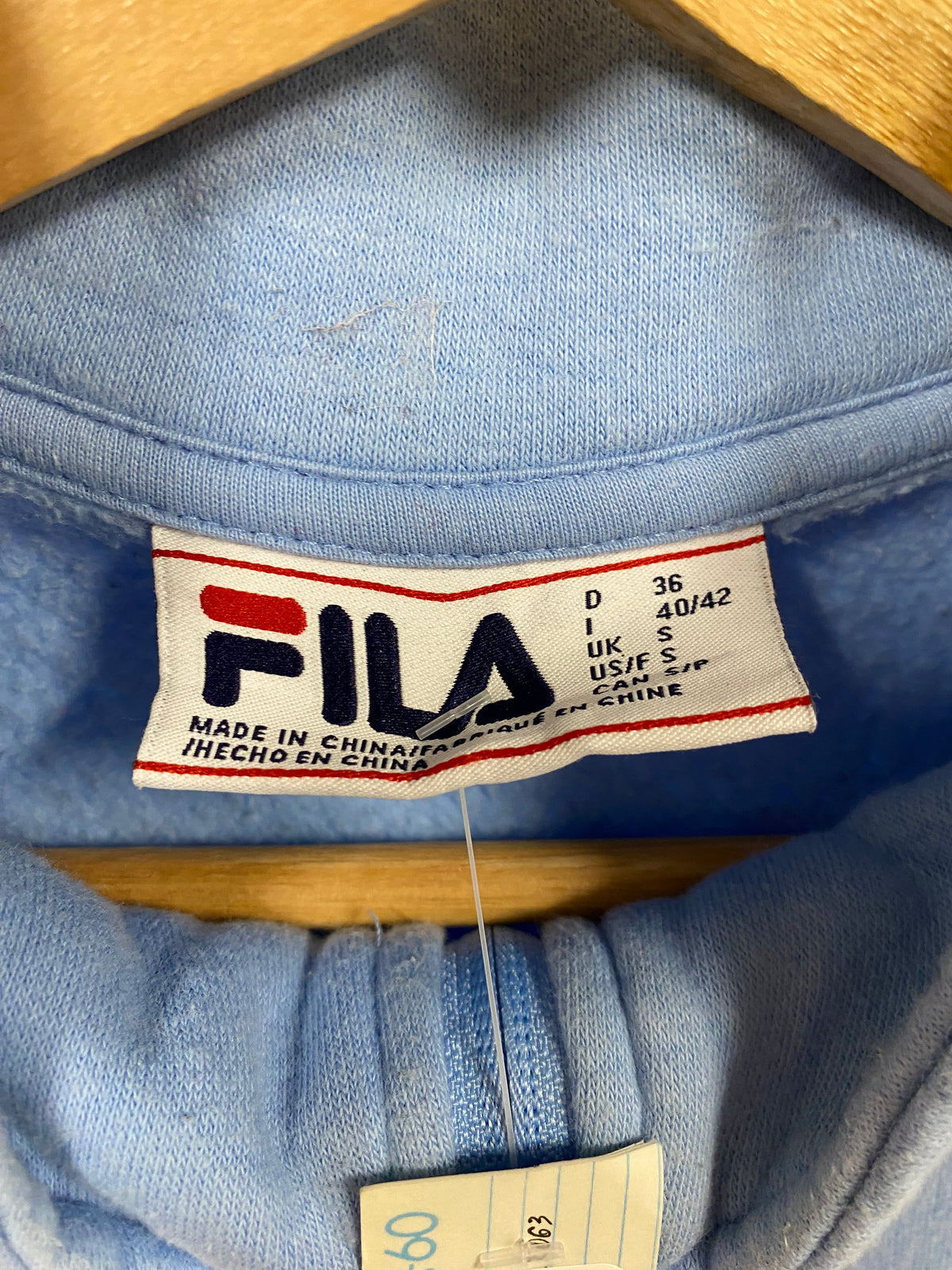 [S] FILA Blue/Black Chevron 1/4 Zip Jumper