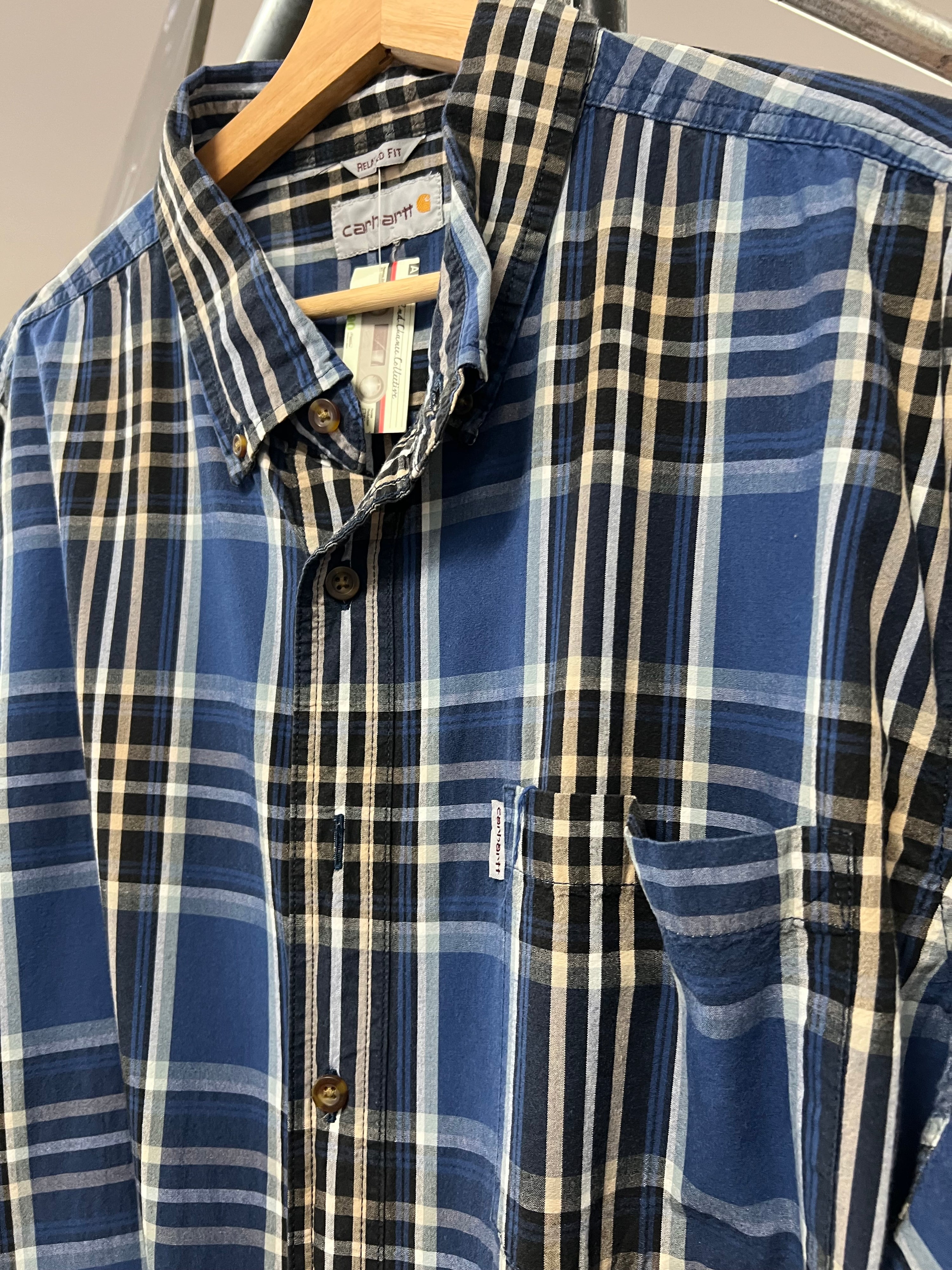 [2XL] Carhartt Dark Blue Big Box SS Button Up
