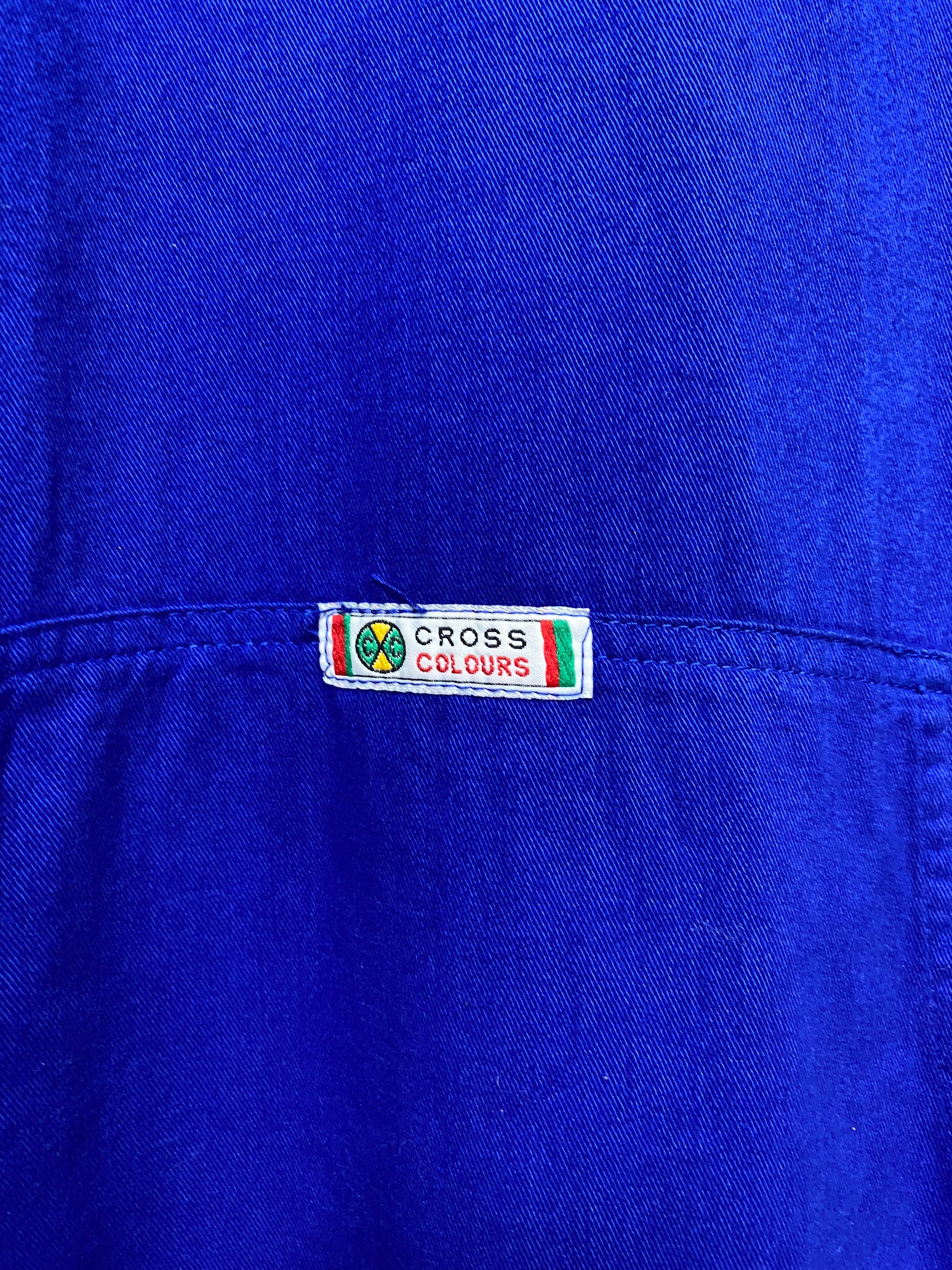 3 - Vintage Cross Colours Blue Hooded Smock
