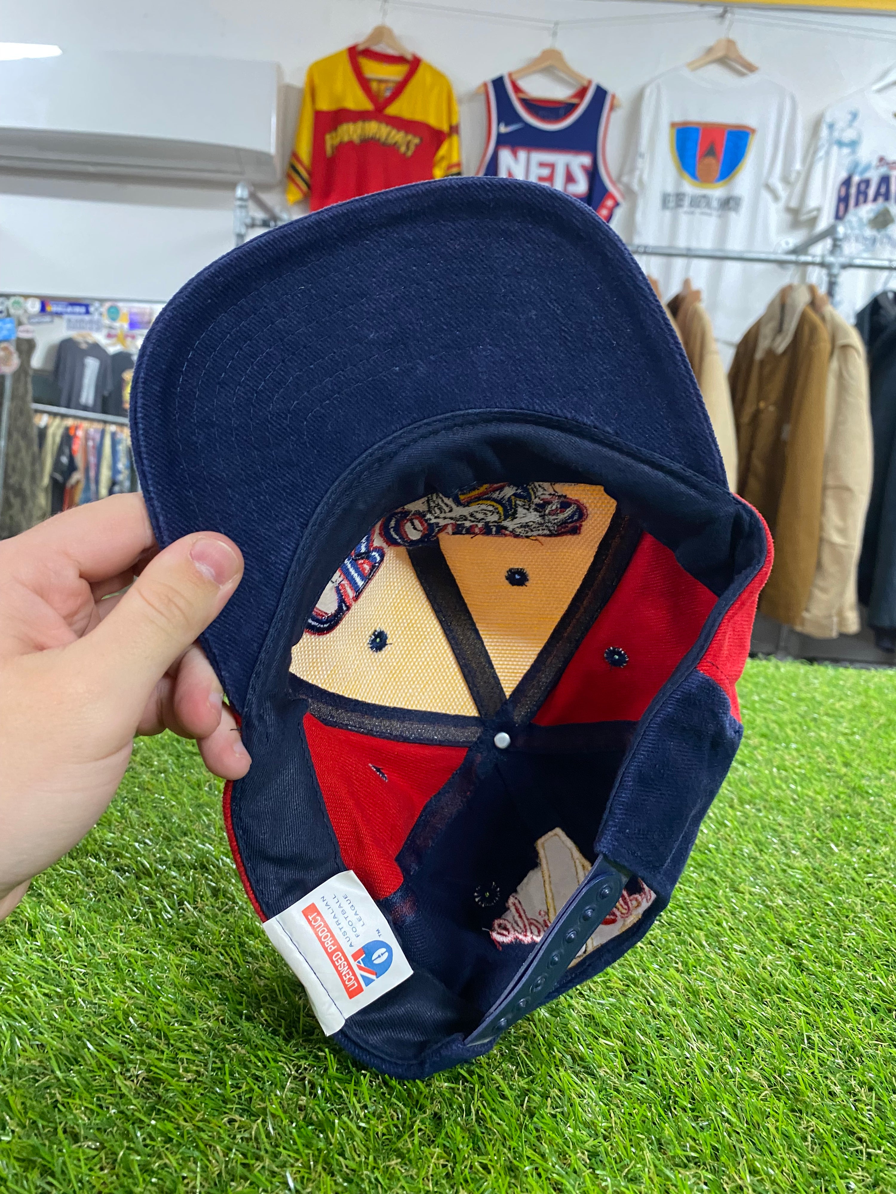 Vintage Adelaide Crows Mascot Bursting Out Cap