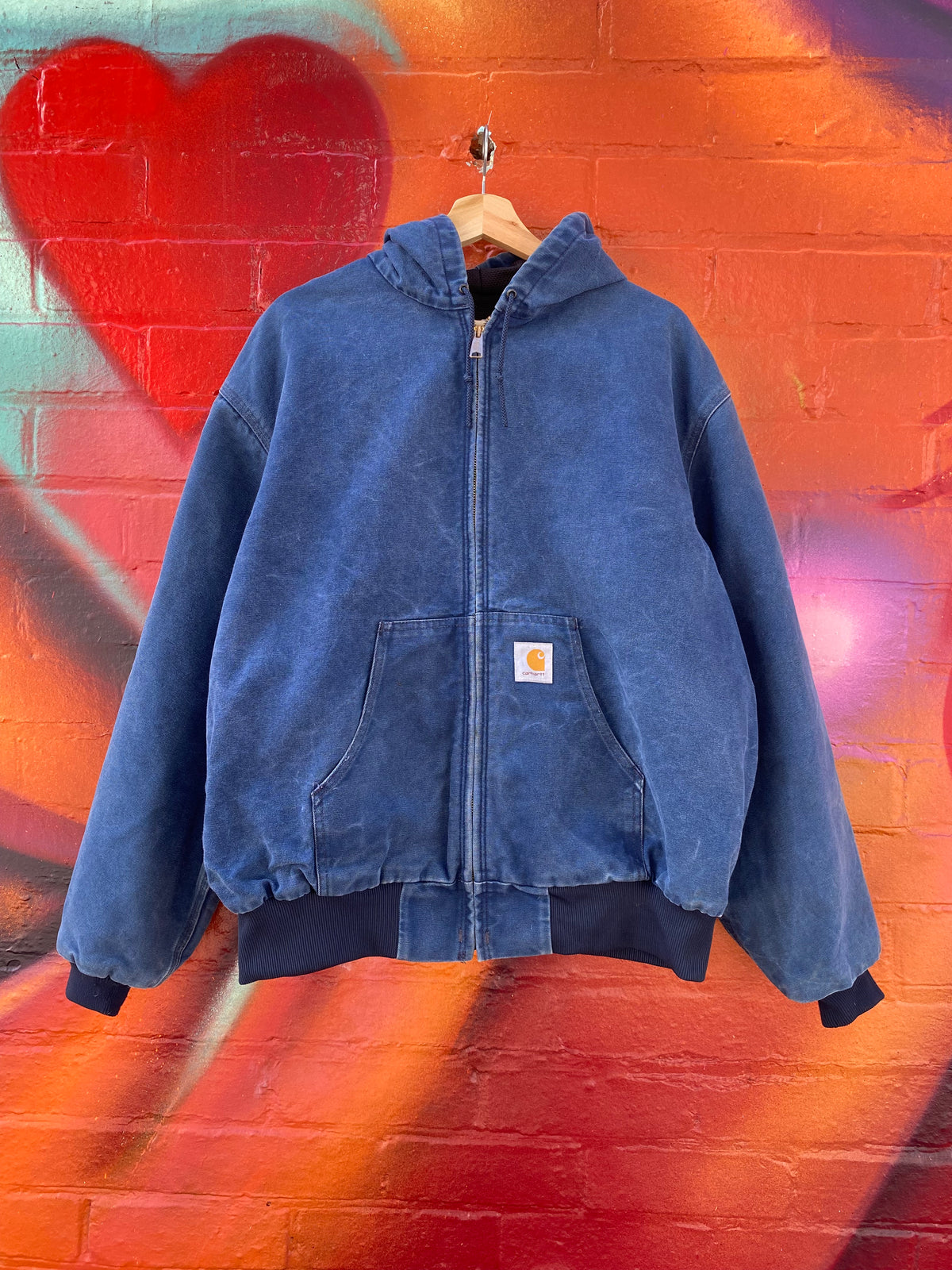 [L] Carhartt J130 Navy Blue Active Jacket