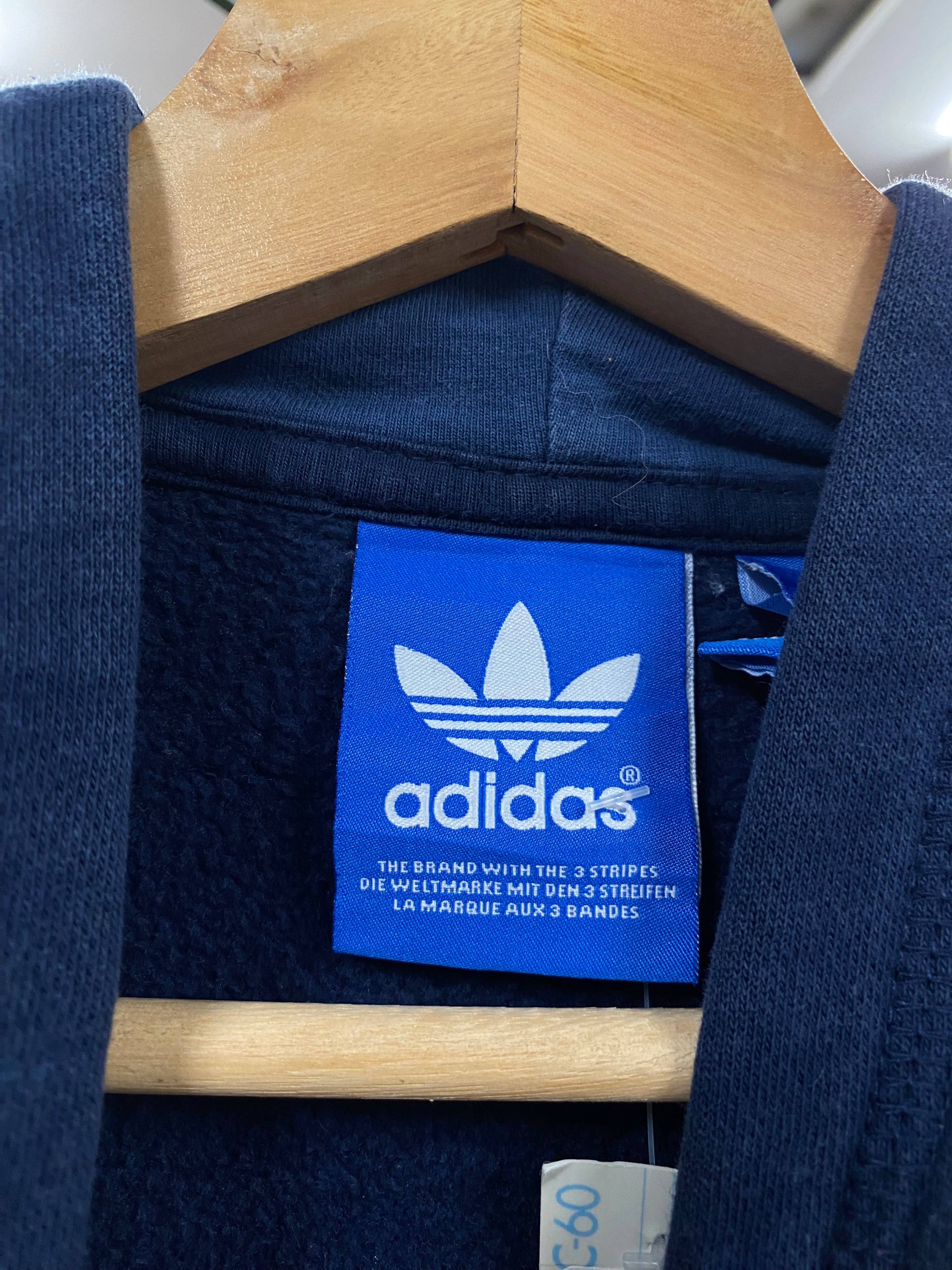 [S] Adidas Navy Hoodie Navy Trefoil Logo