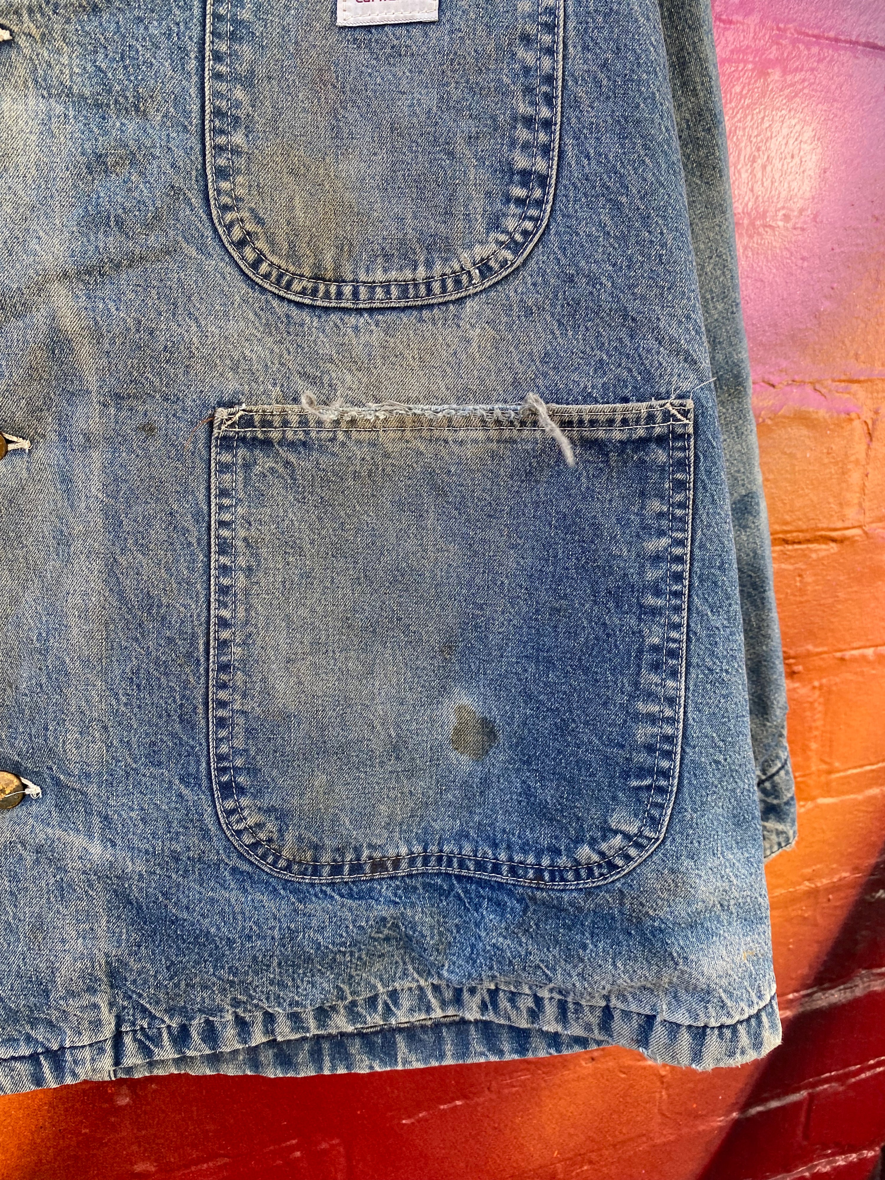 [XL] Vintage Carhartt Denim Blanket Lined Chore Jacket
