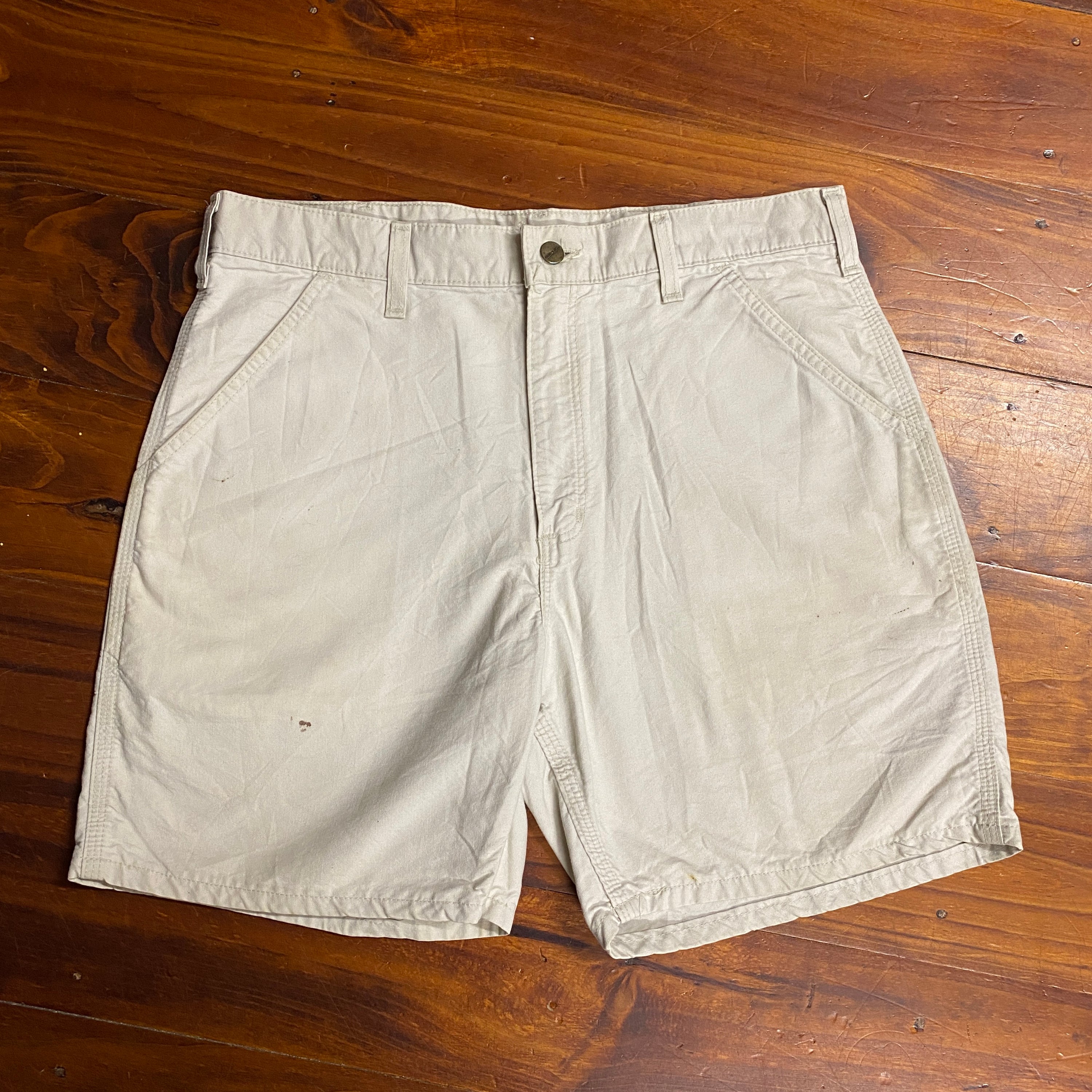 34 - Carhartt White/Beige Carpenter Shorts DS104