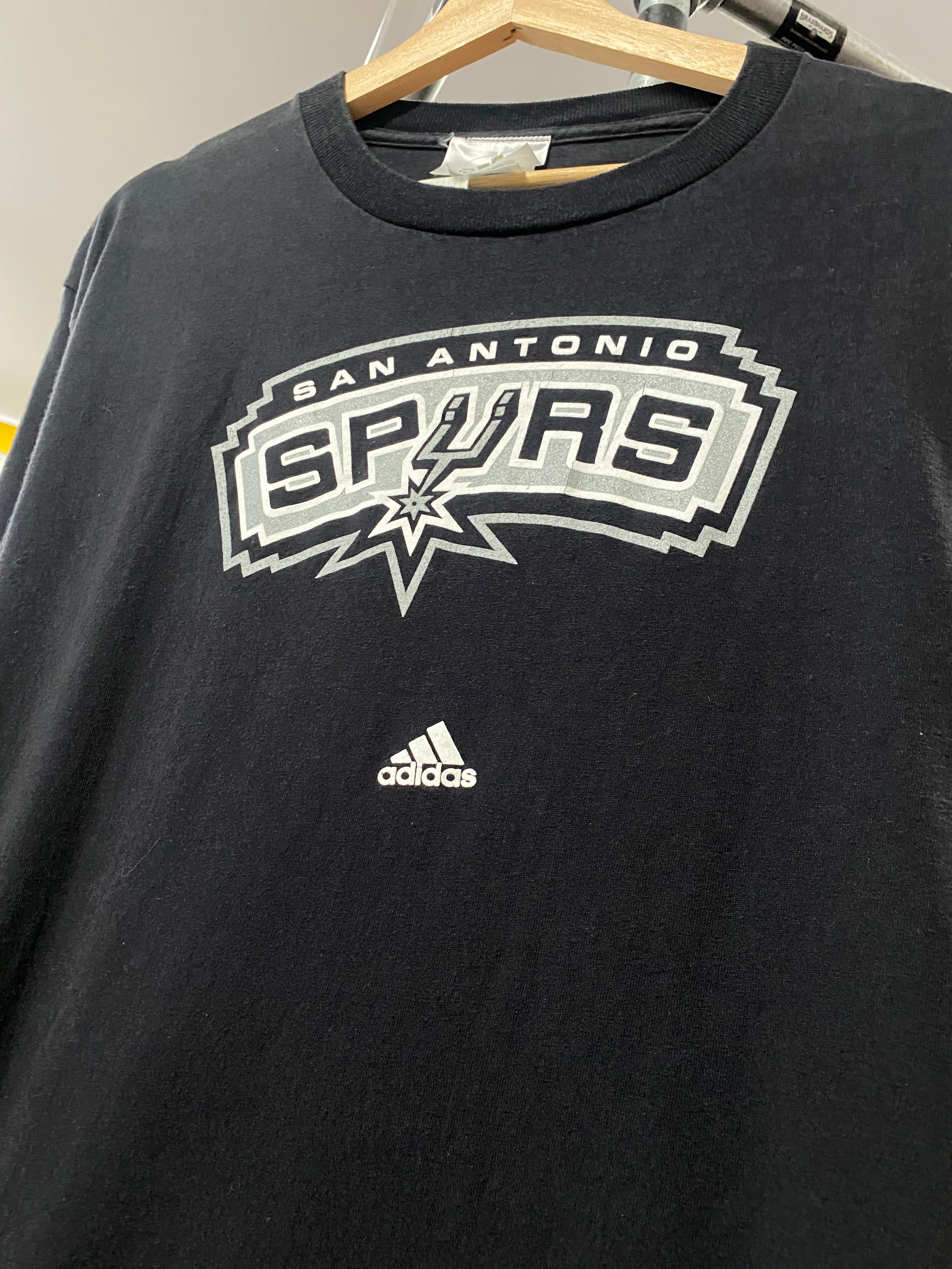 L - San Antonio Spurs Adidas Black LS