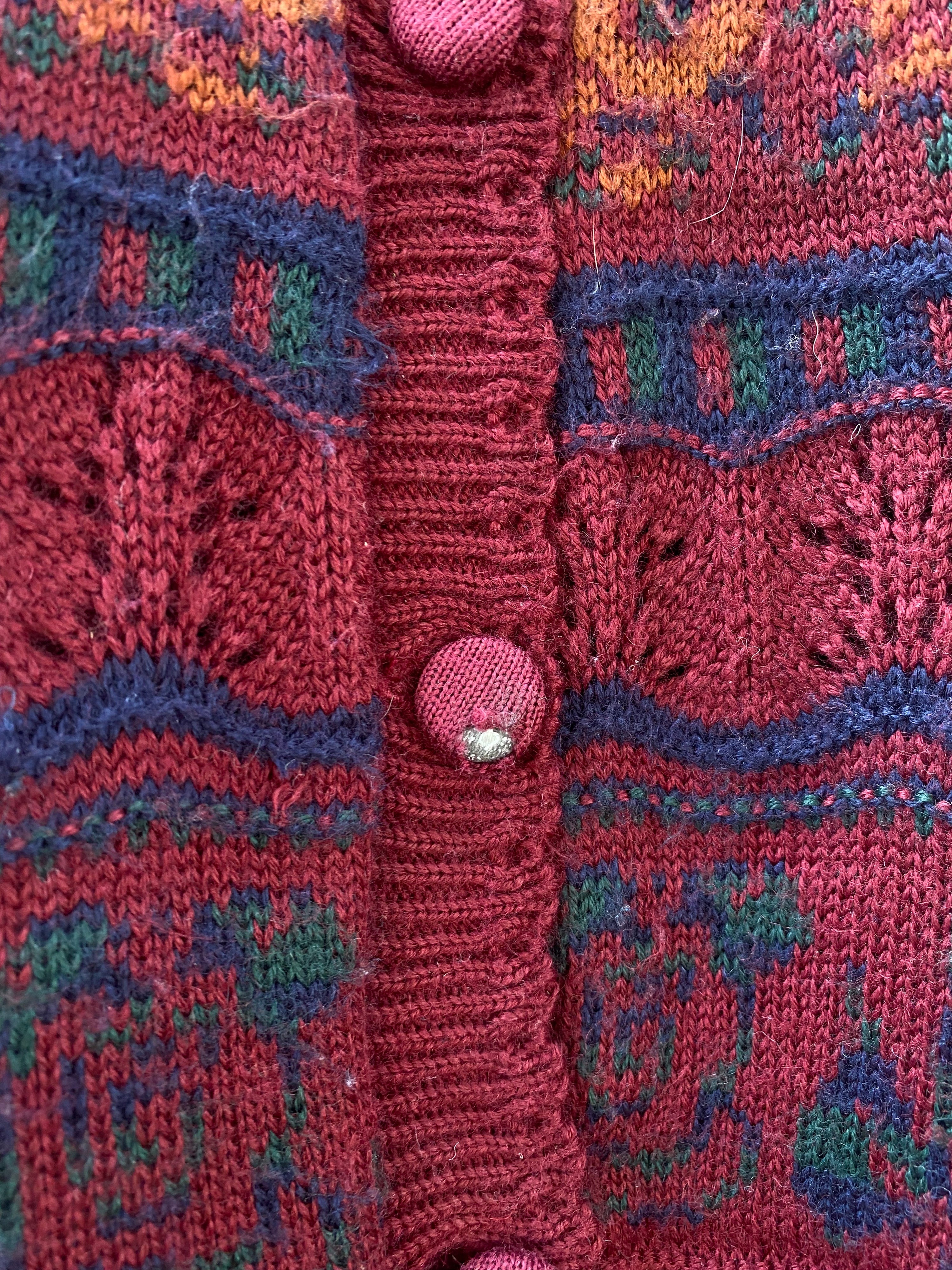 [S] Maroon Button-up Cardigan Made in Aus