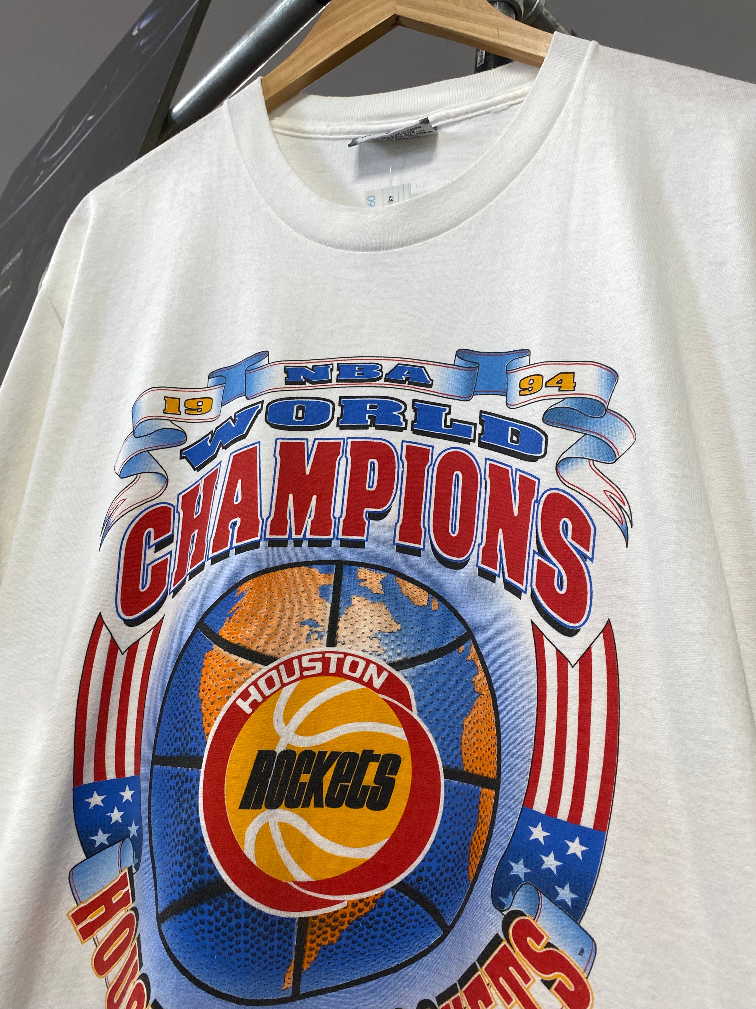 L - 1994 Houston Rockets World Champs White Tee LEE