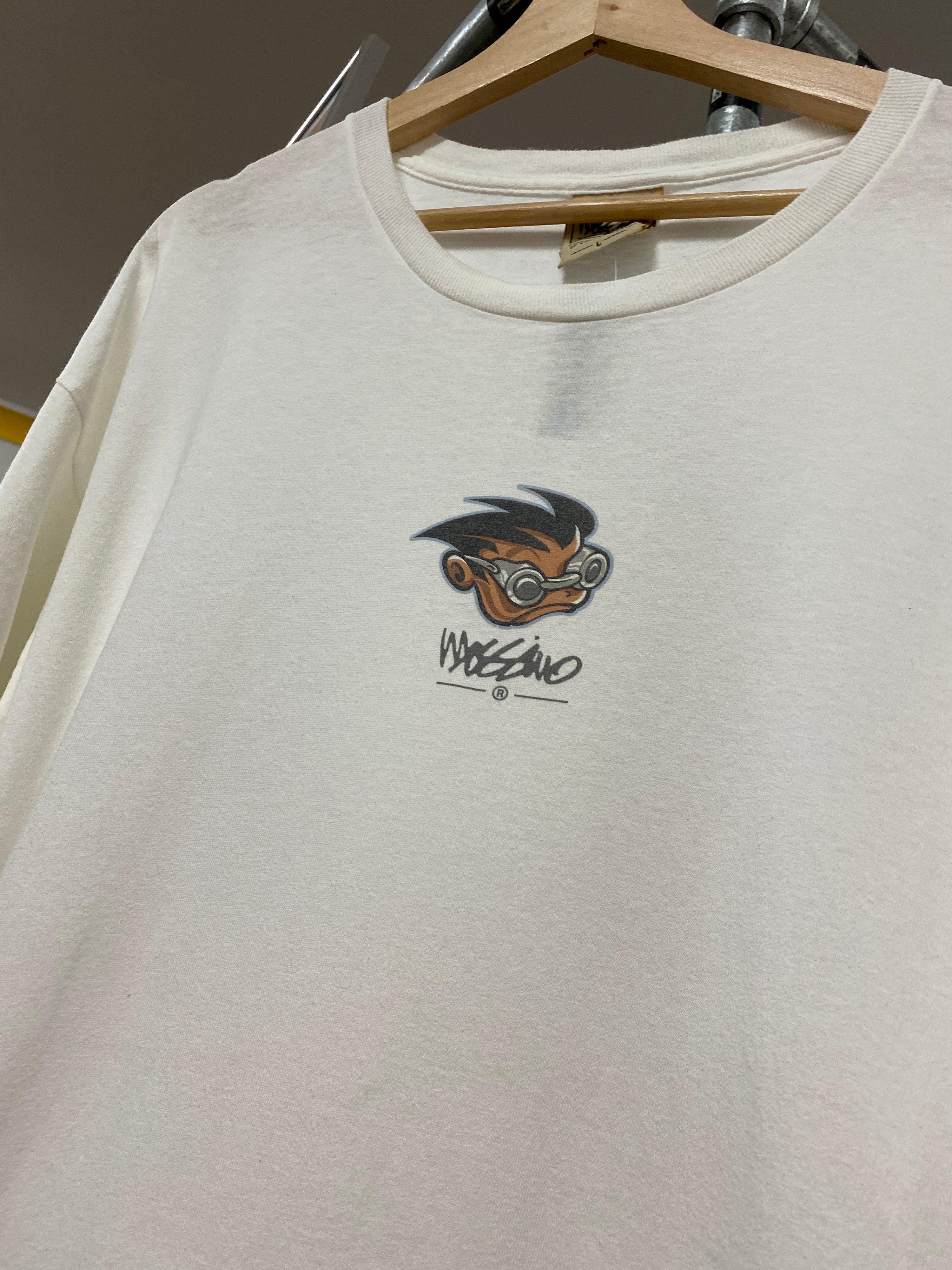 L - Vintage Mossimo Glasses Head White Tee