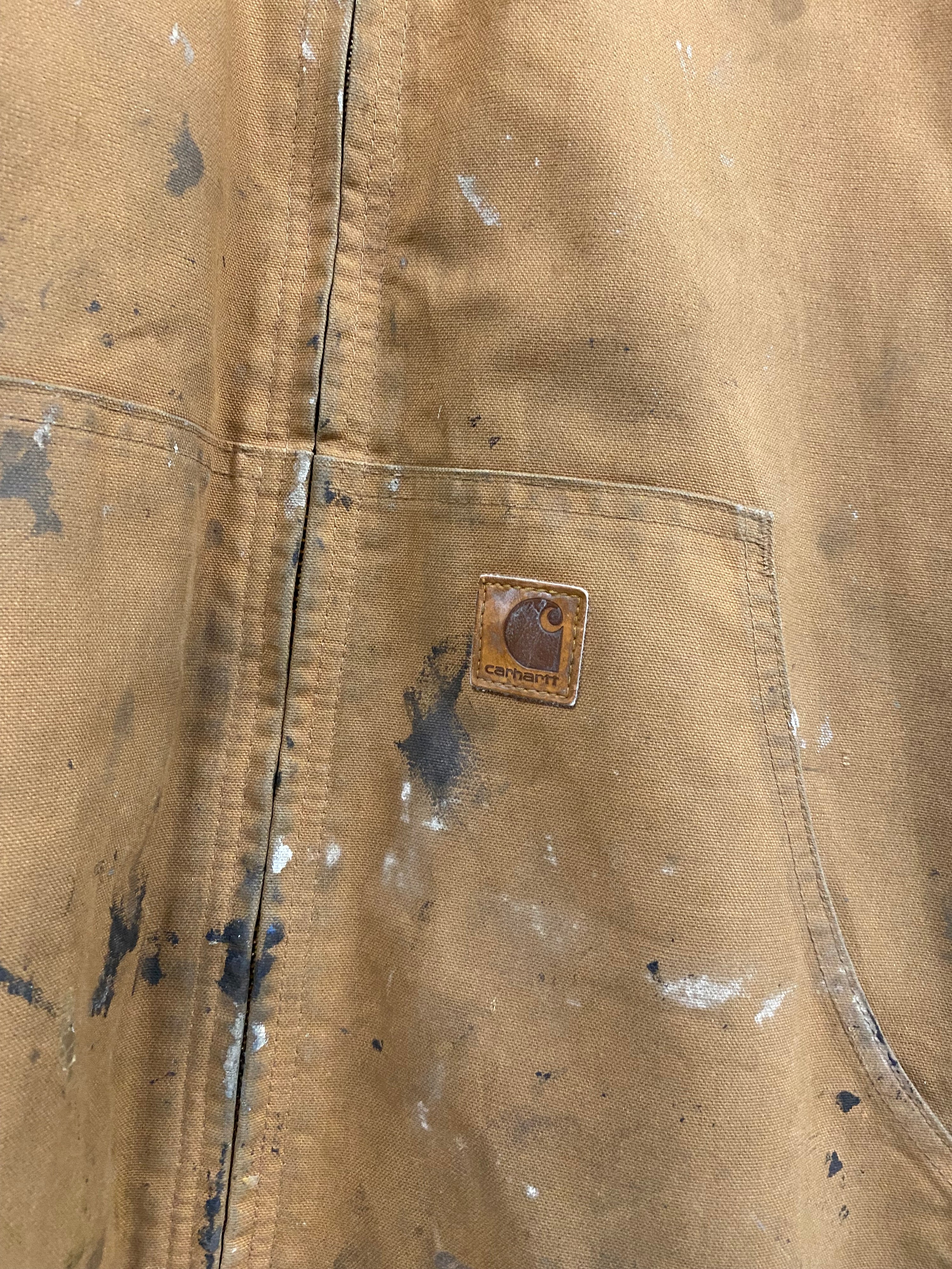 [2XL] Carhartt Brown Active Jacket Paint Marks
