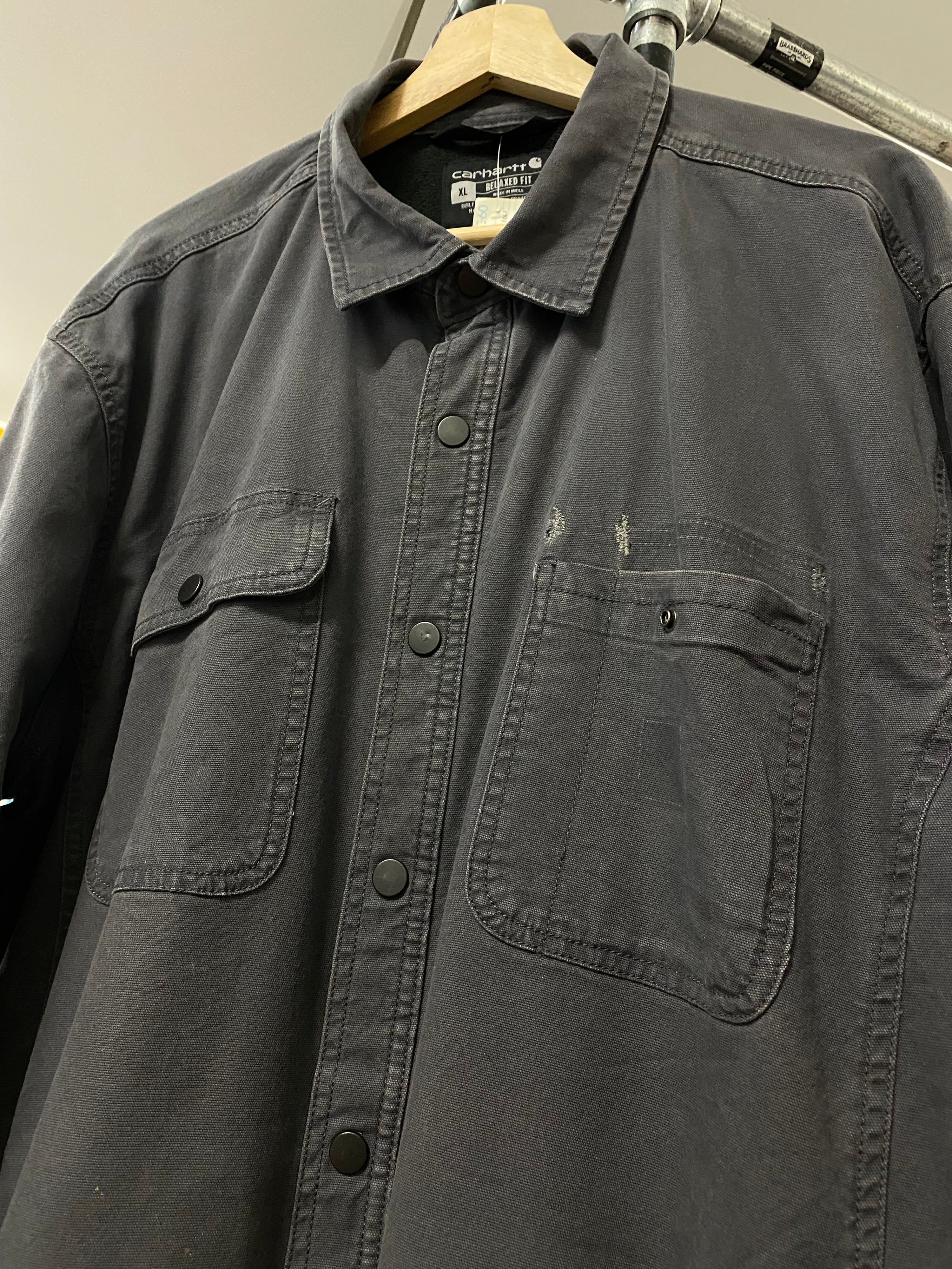 [XL] Carhartt Grey Fleece Lined Button Up
