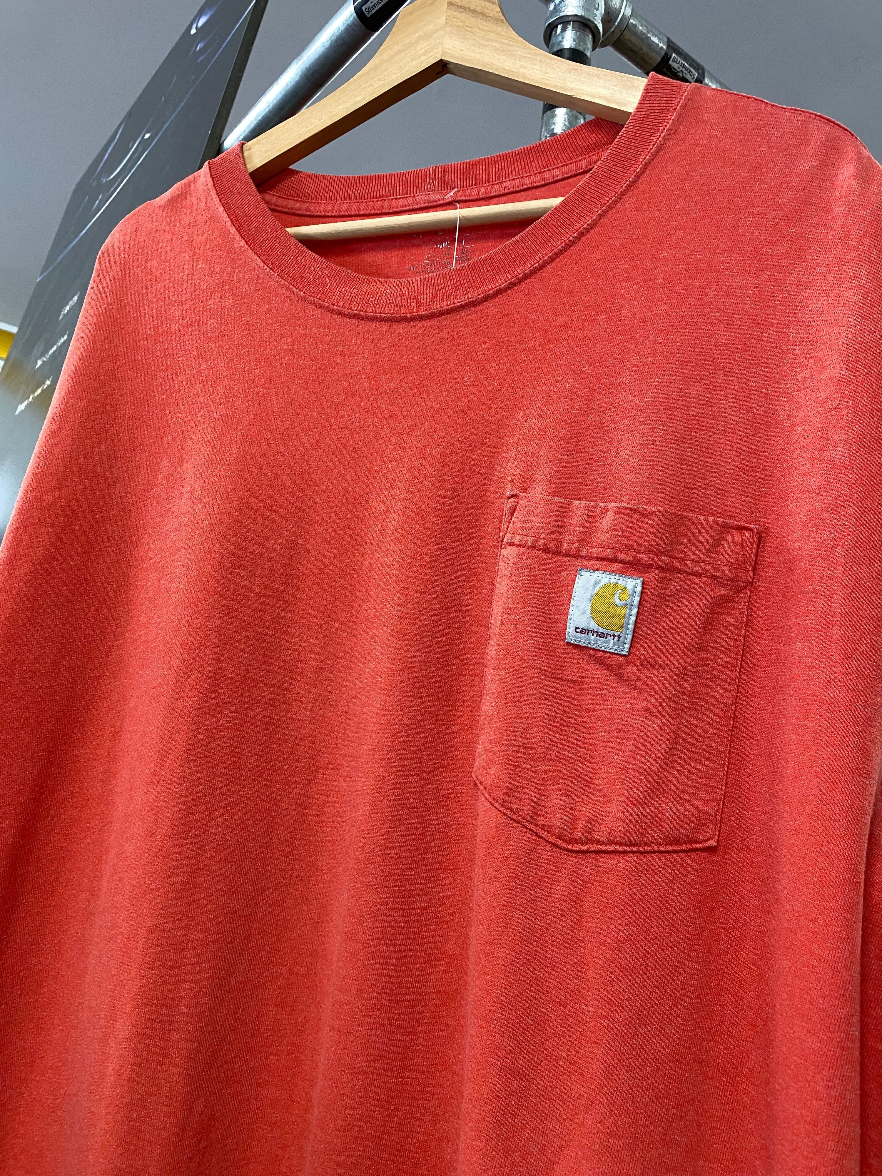 2XL - Salmon Red Carhartt Pocket Tee