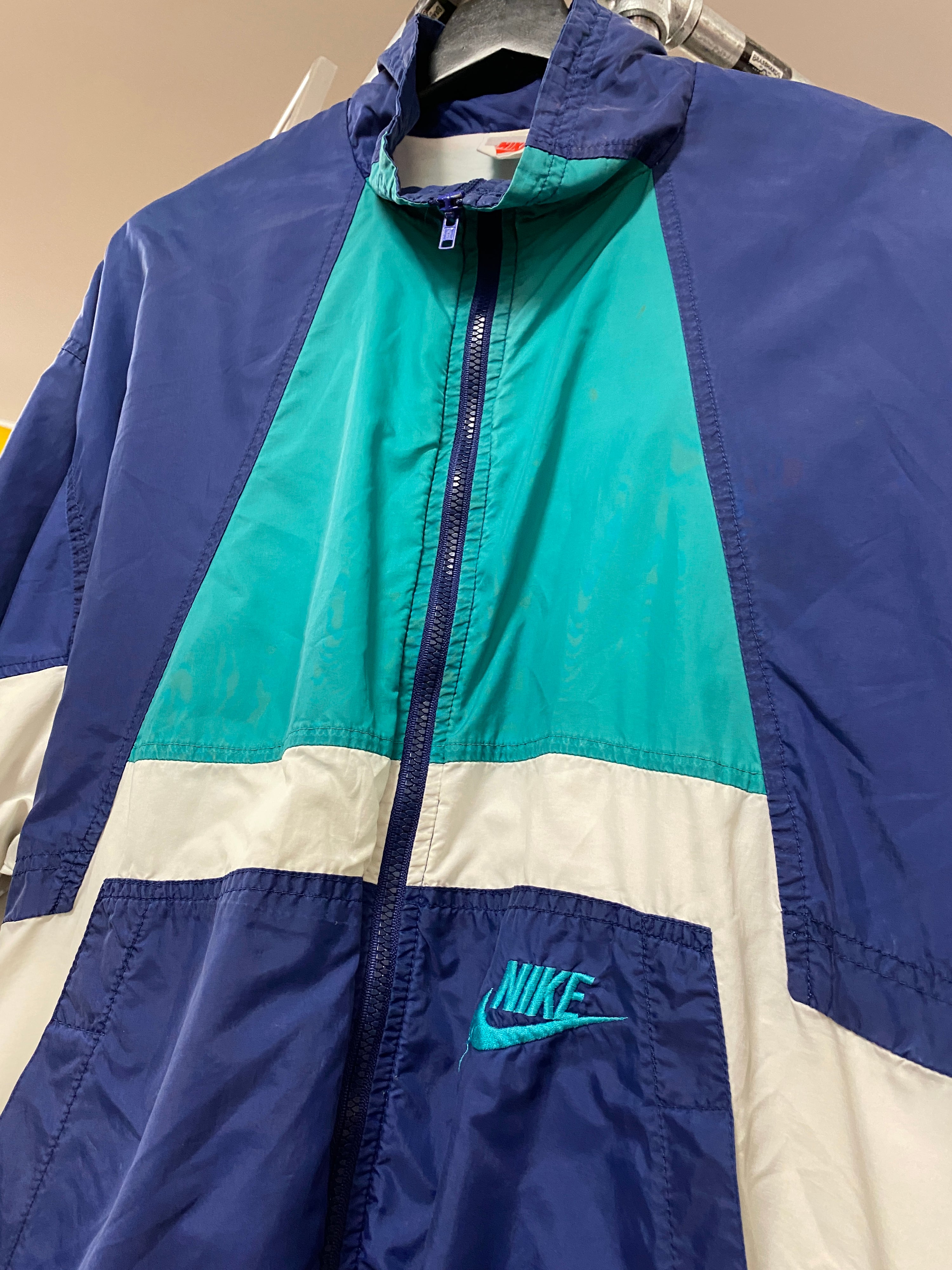 L - Vintage Nike Track Jacket Blue/Green/White
