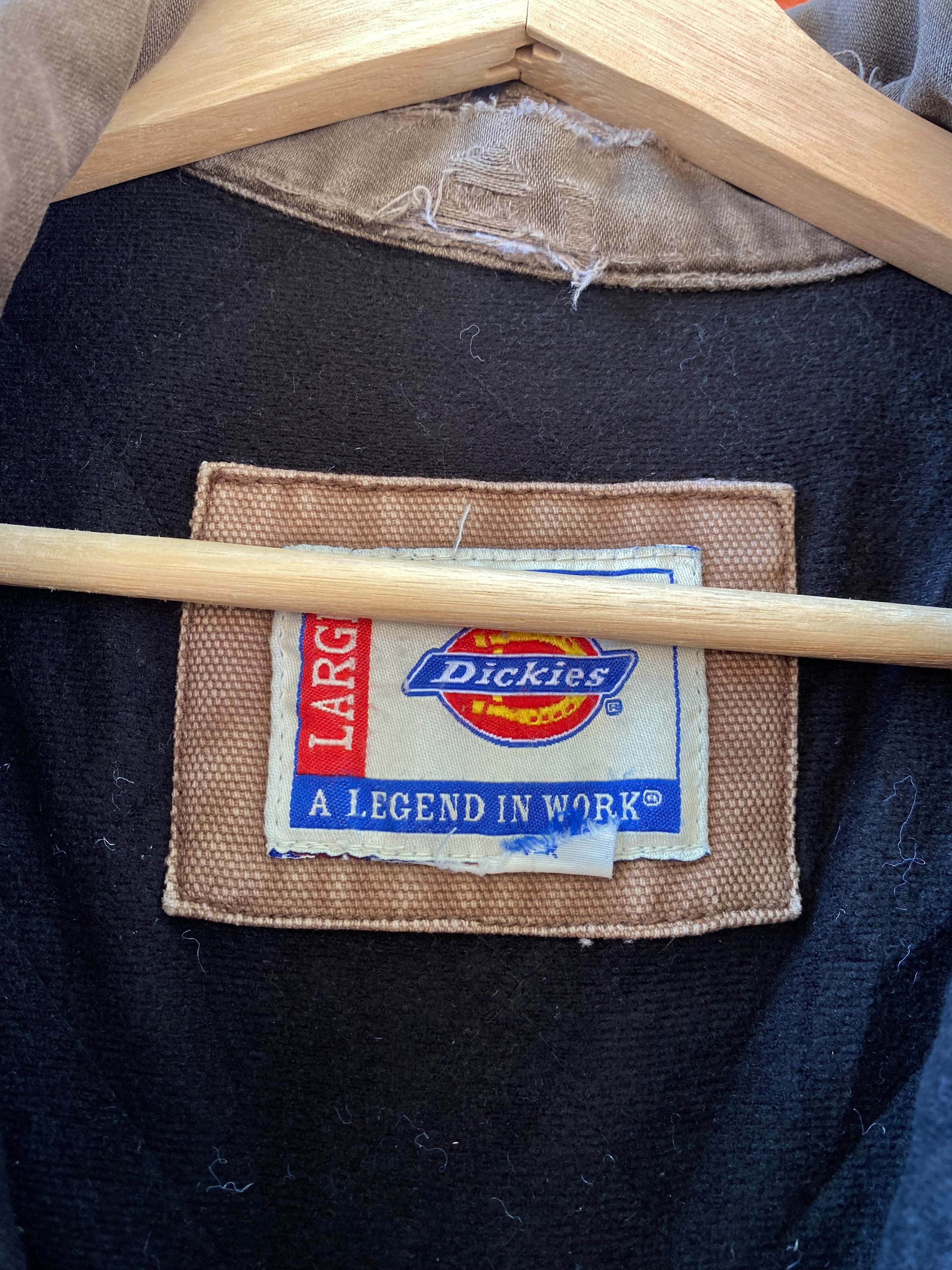 [XL] Dickies Faded Brown Chore Jacket Broken Zip