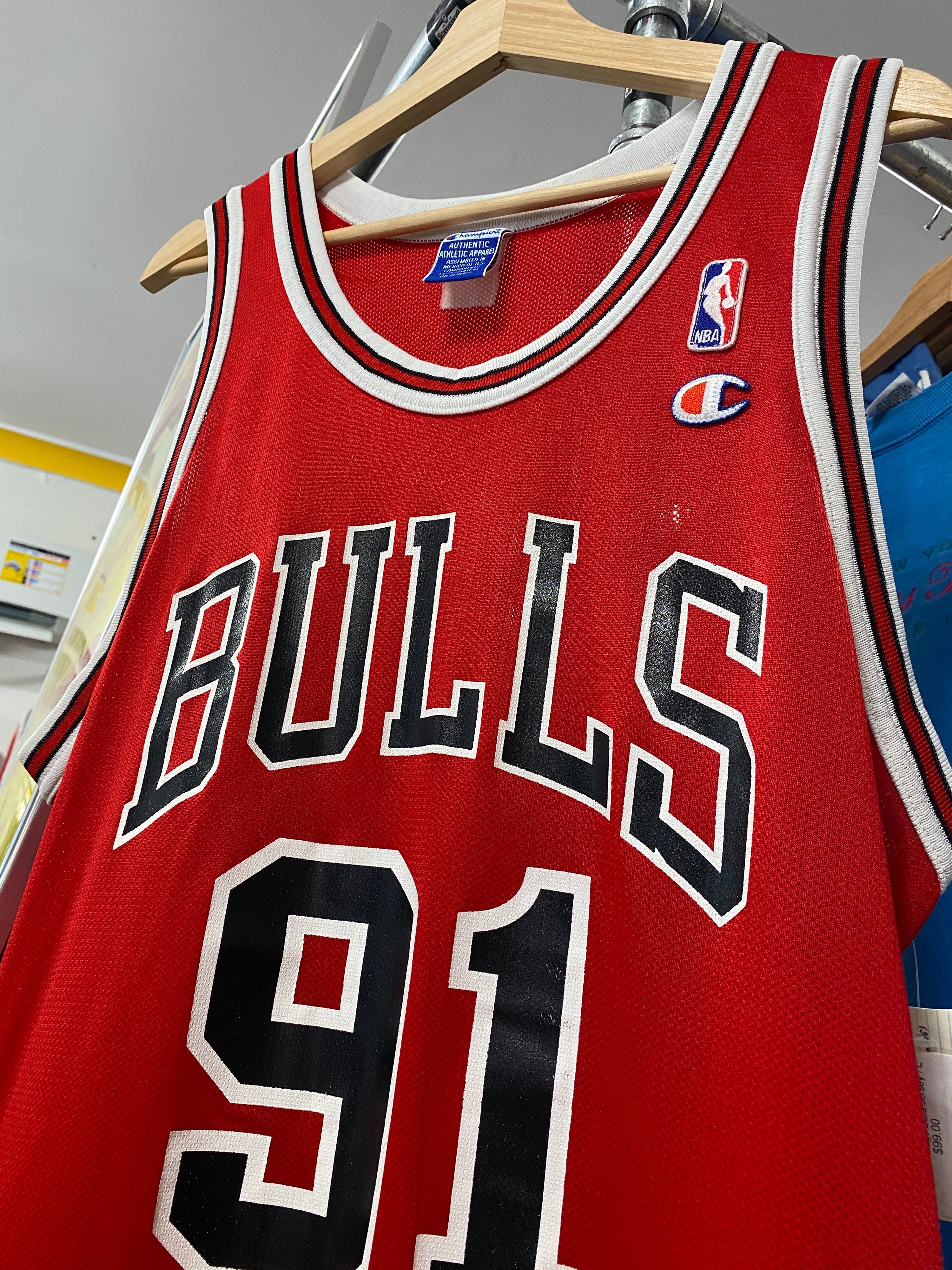 L - Vintage Champion #91 Rodman Chicago Bulls Jersey