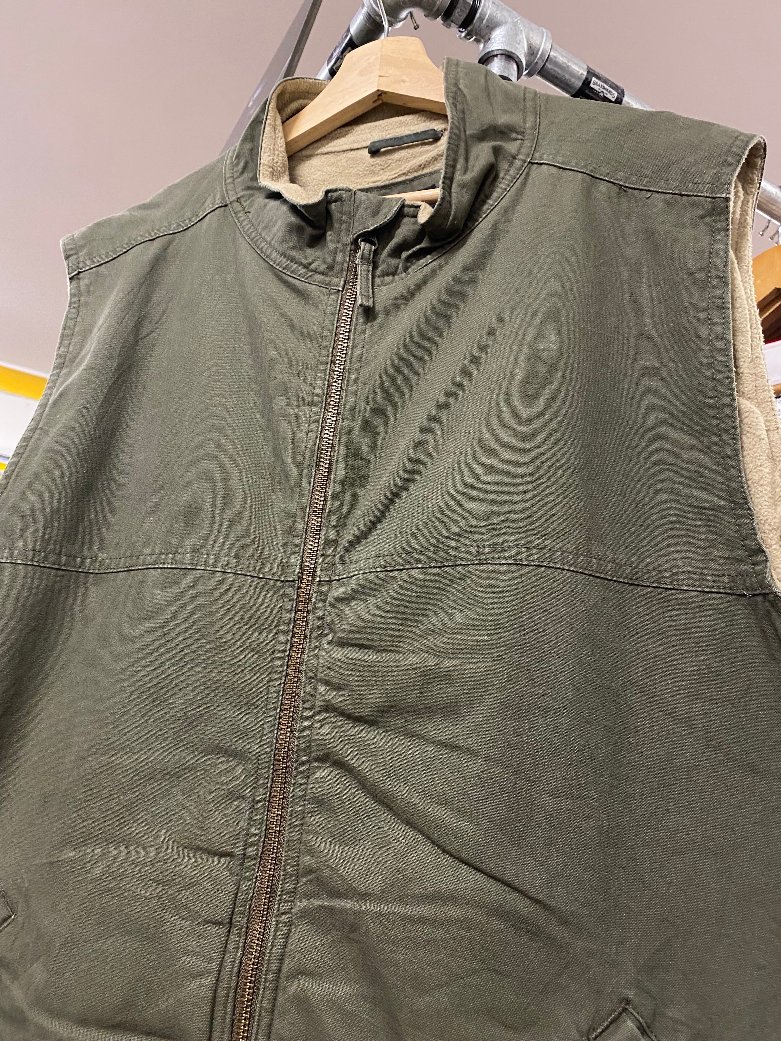 [2XL] Wolverine Fleece Lined Green Vest