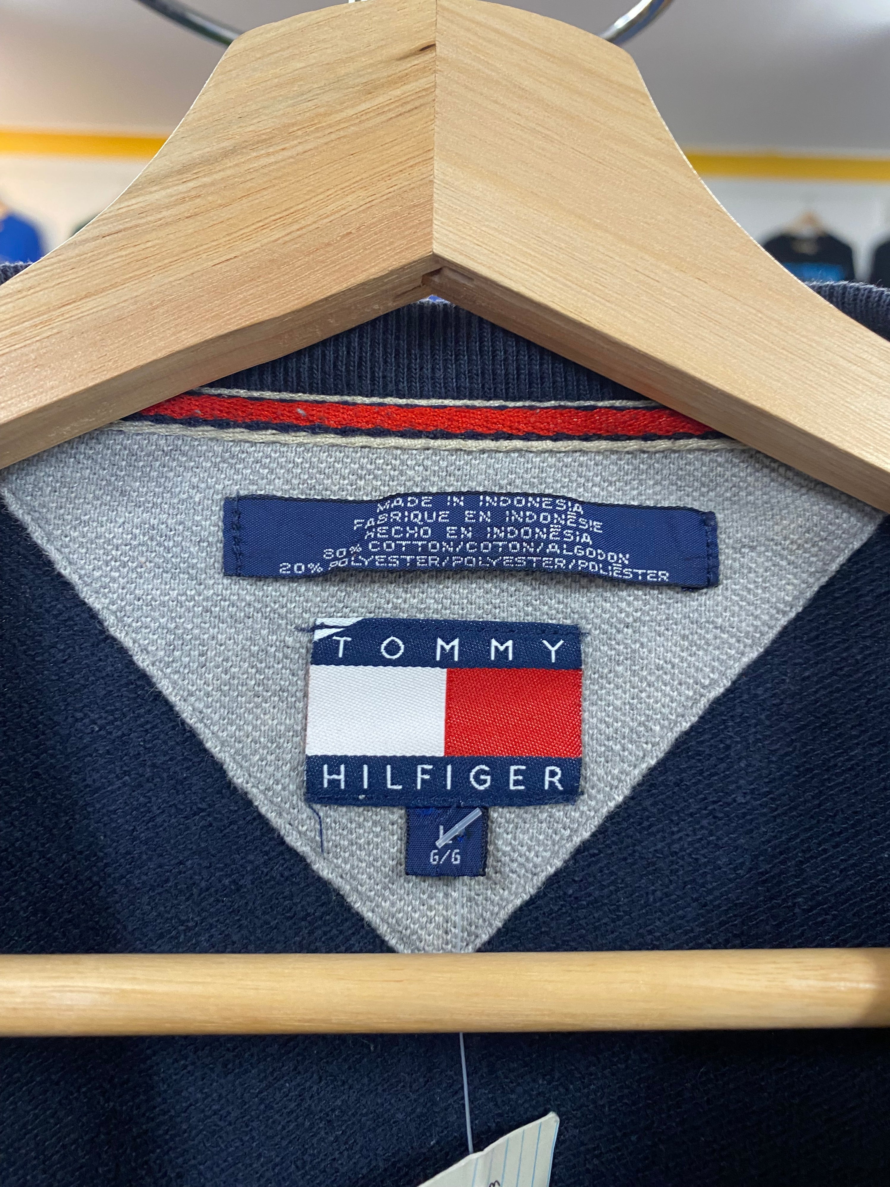[L] Hilfiger Patched Spellout Blue Jumper