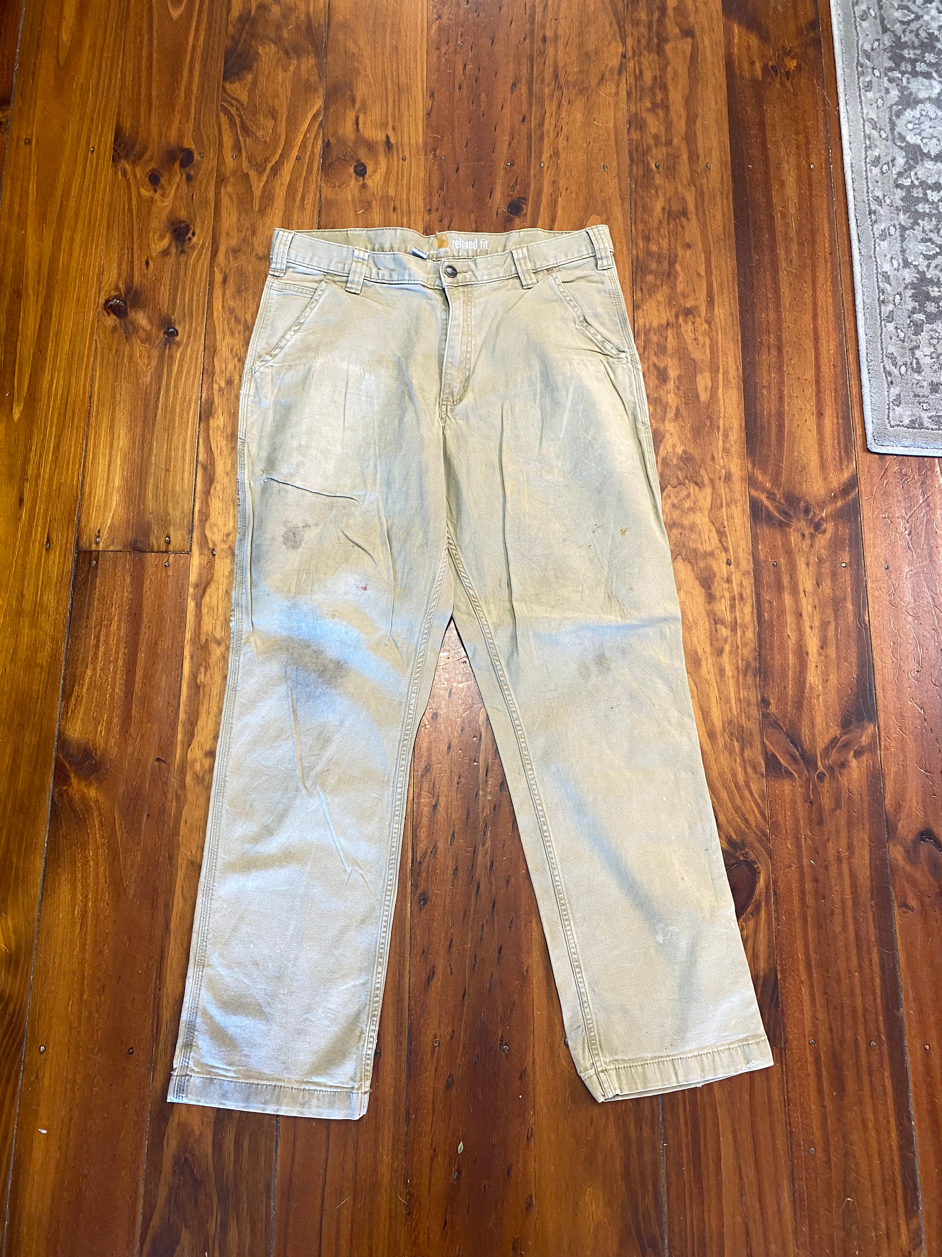 [34] Carhartt Khaki Carpenter Pants 34x32