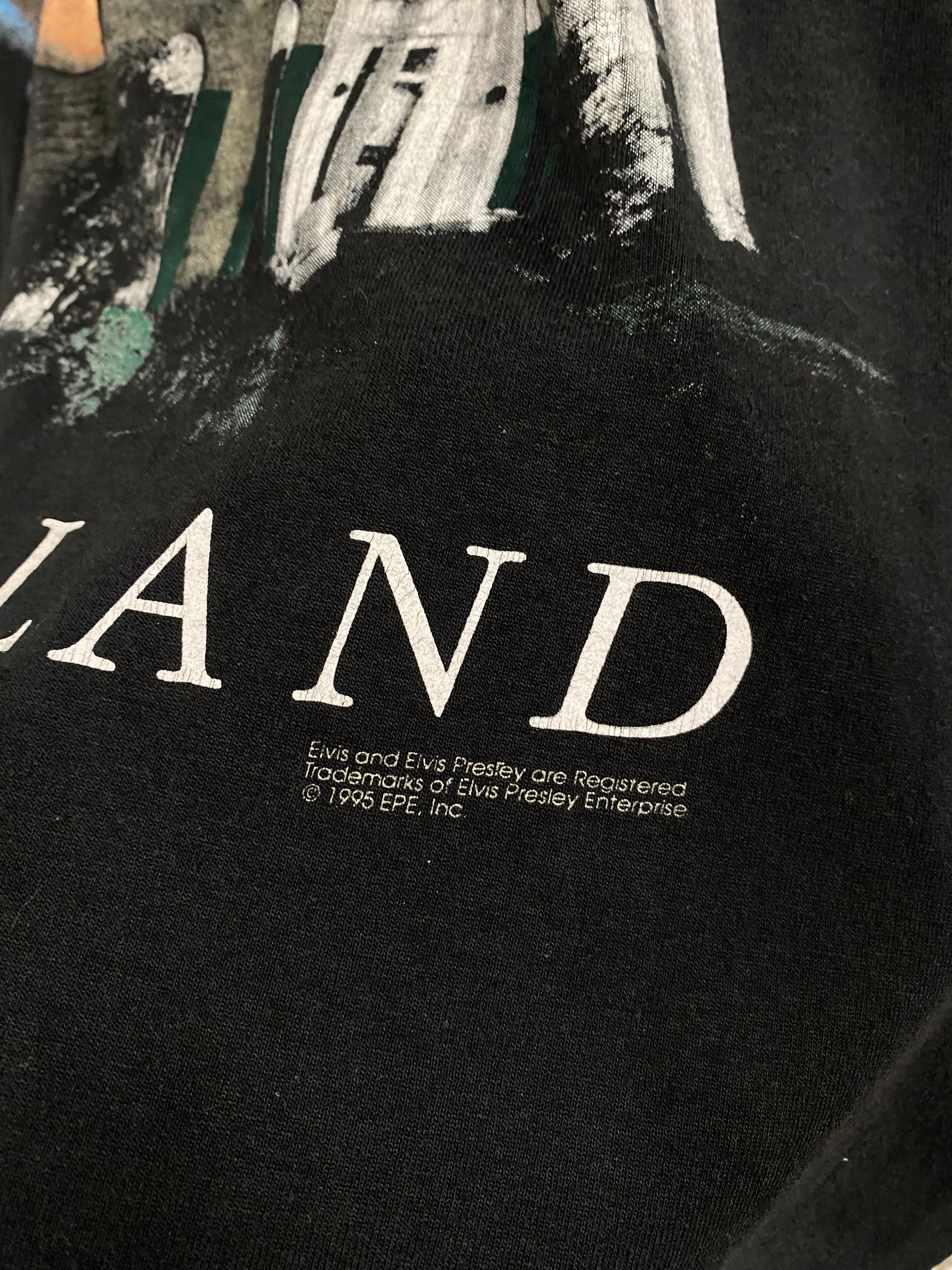[L] 1995 Elvis Presley Graceland Black Tshirt