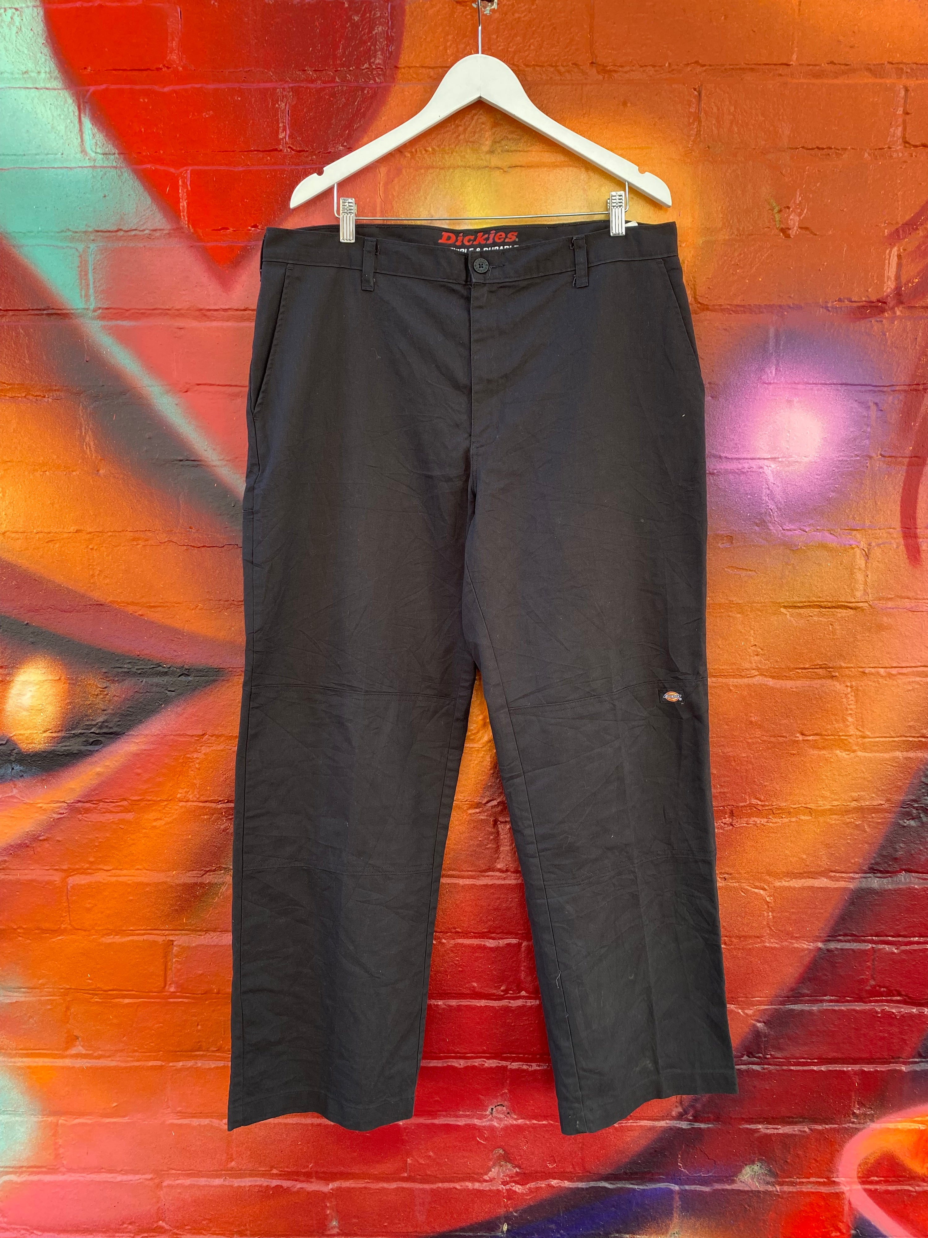 [38] Dickies Black Double Knee Pants D104