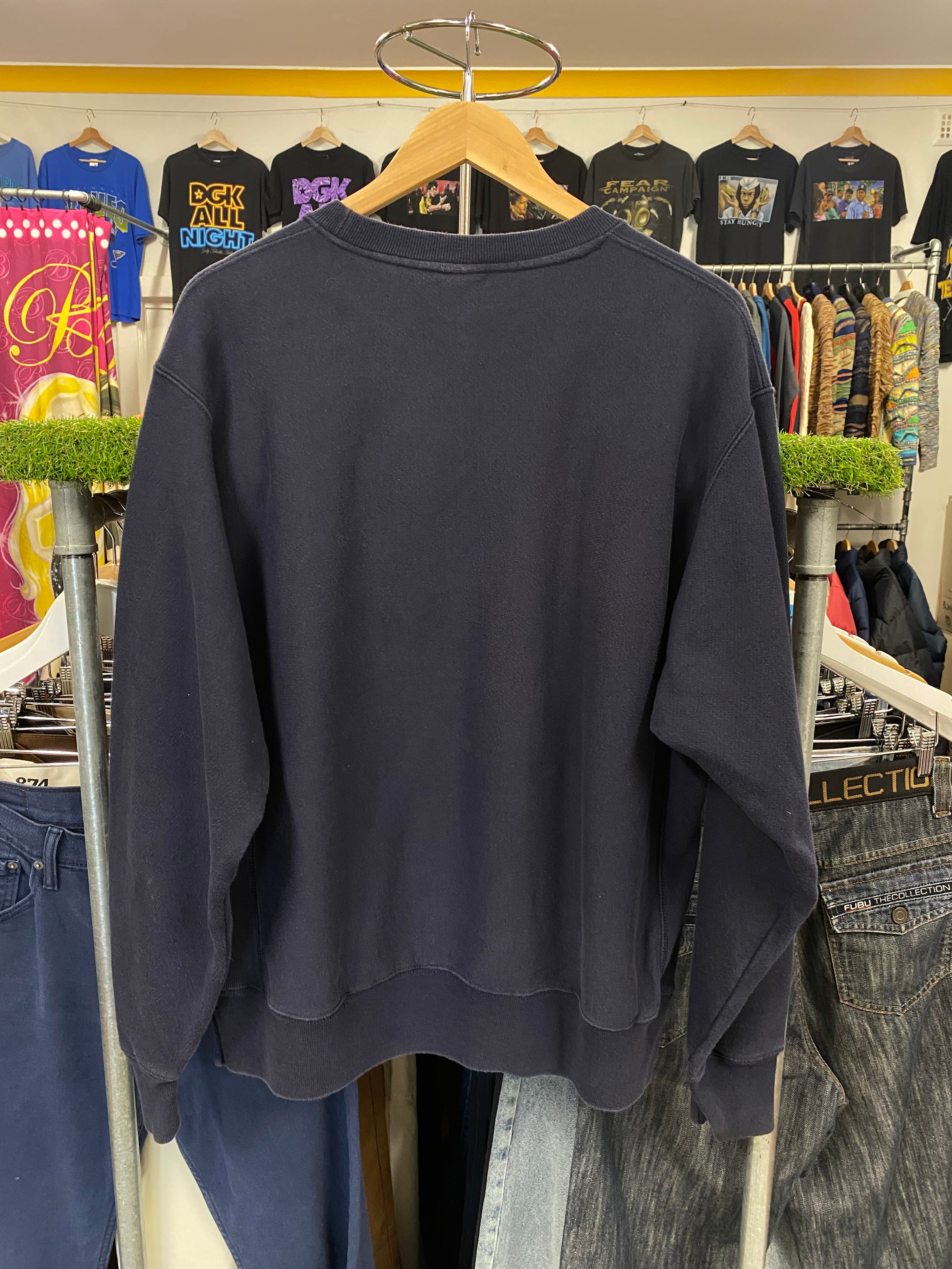 [L] Vintage Penn State Champion Reverse Weave Blue Jumper