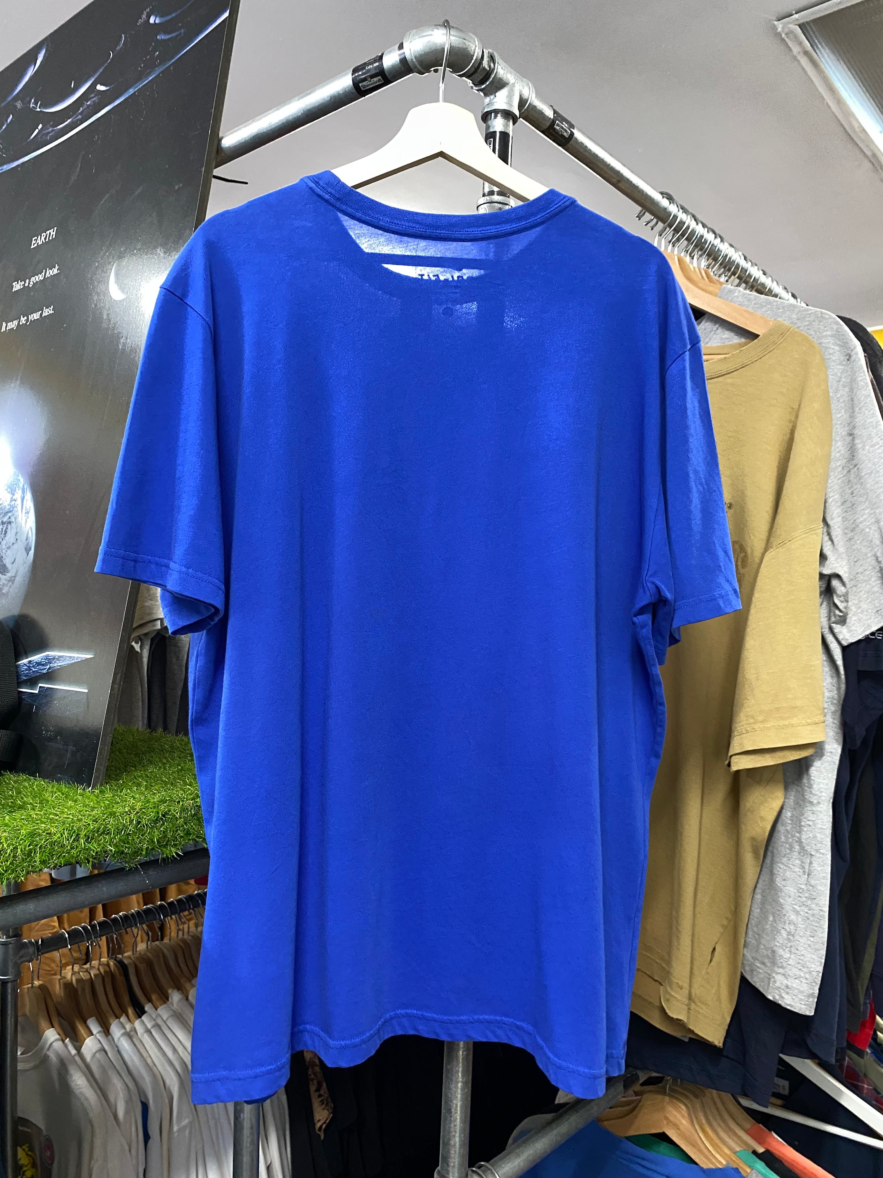 XL - Nike Scratched Metal Spellout Blue Tee