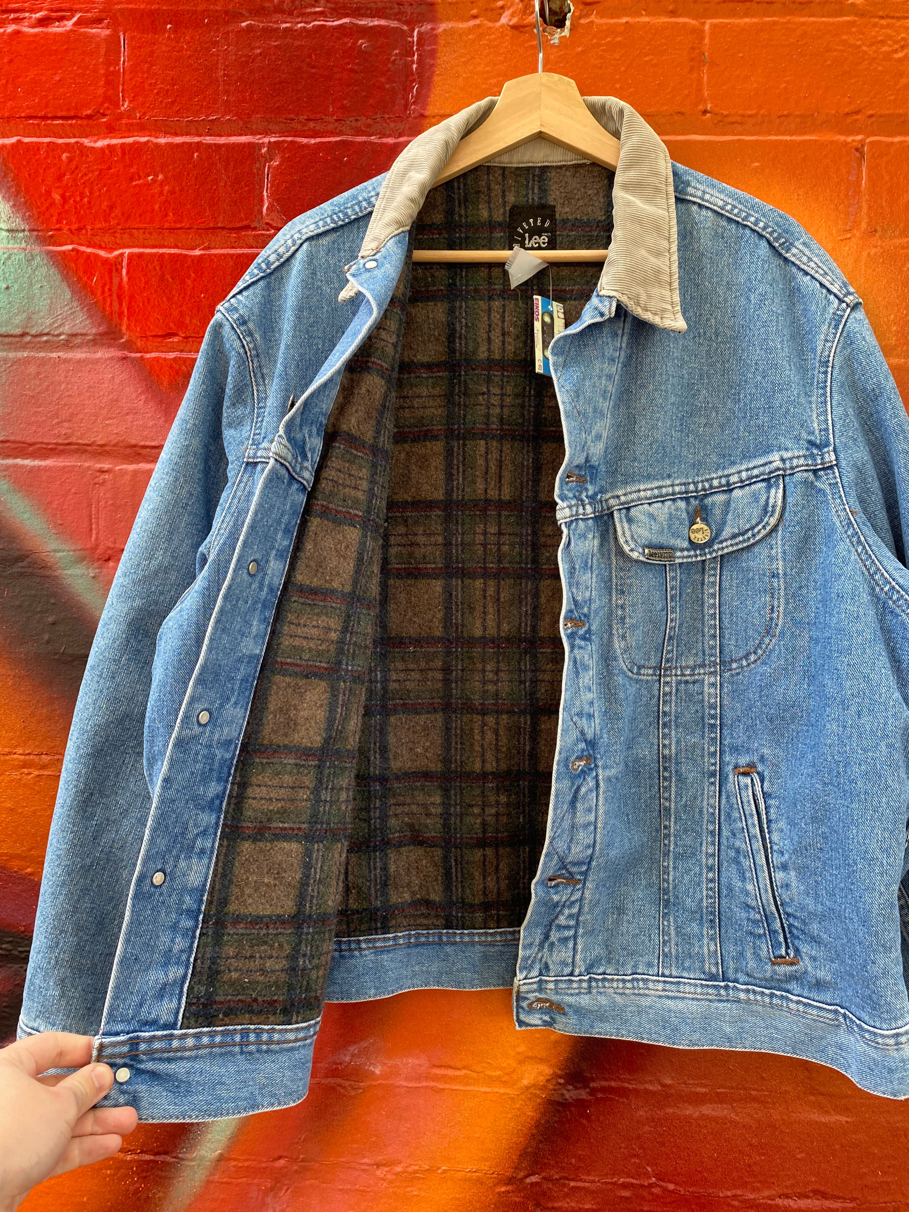 [XL] Vintage 1980s LEE Rivited Blanket Lined Denim Jacket