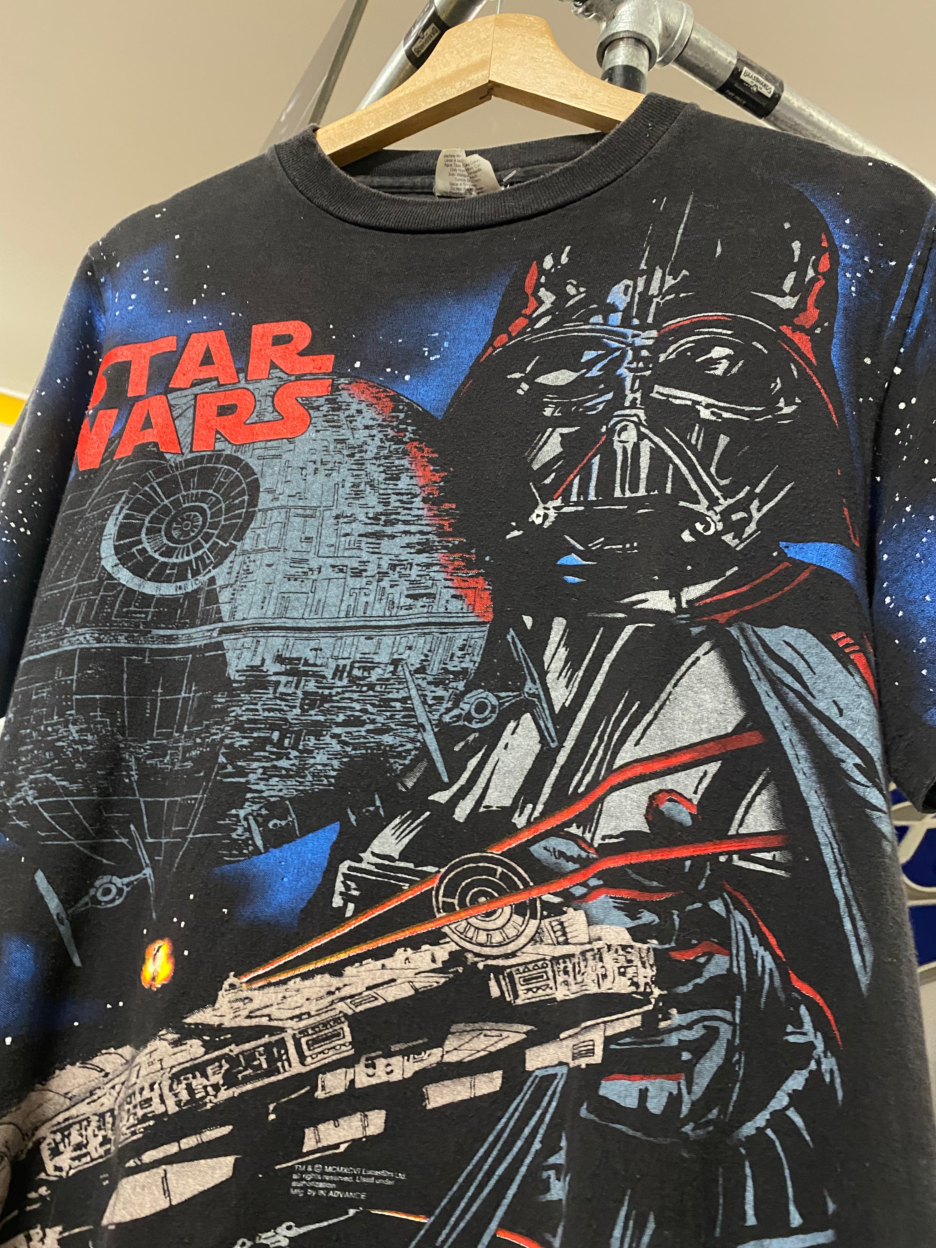 YXL - 1996 Star Wars Darth Vader/Death Star Big Print Tee