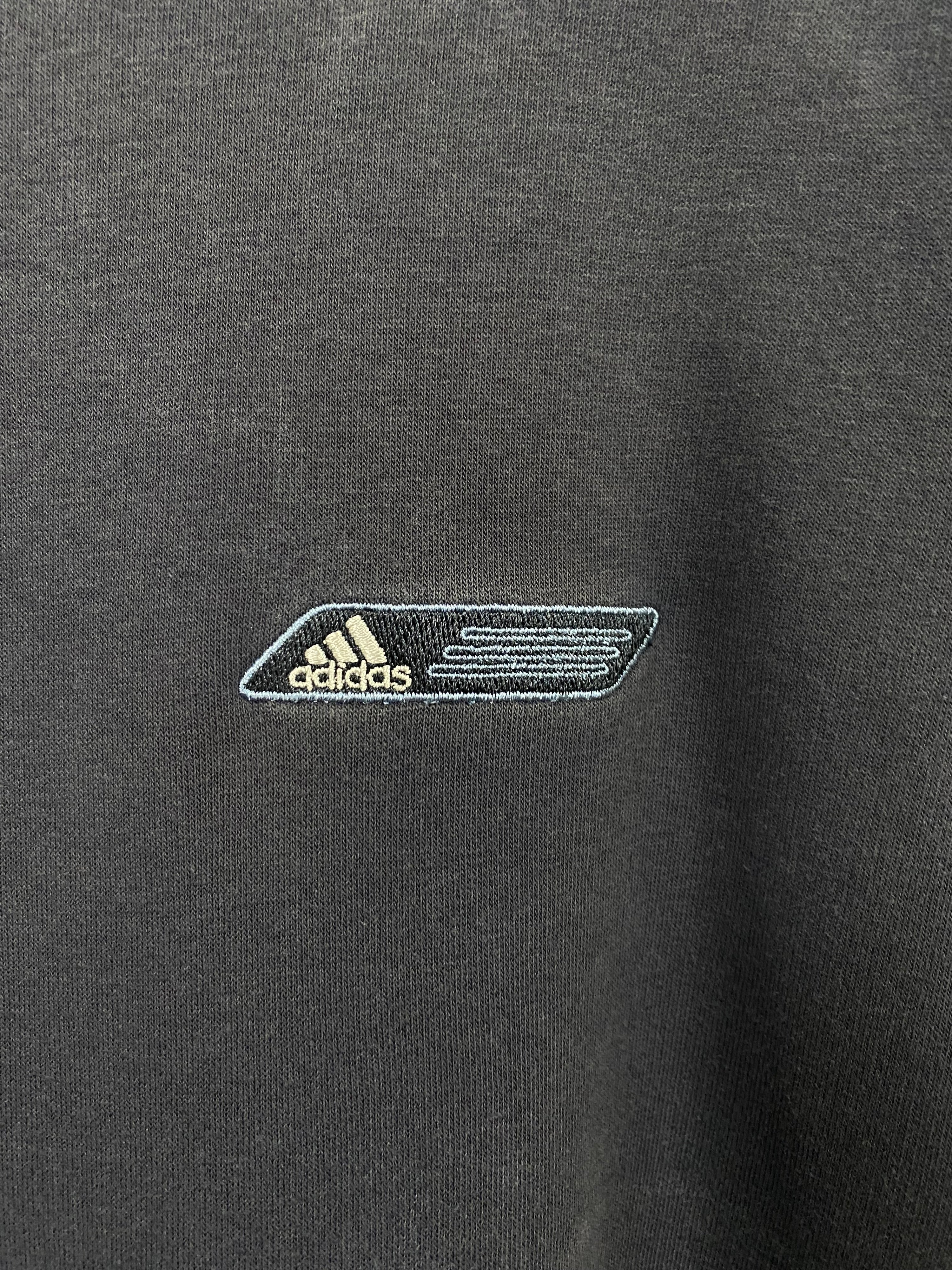 [L] Adidas Navy/Light Blue Accents Jumper with Pocket Logo