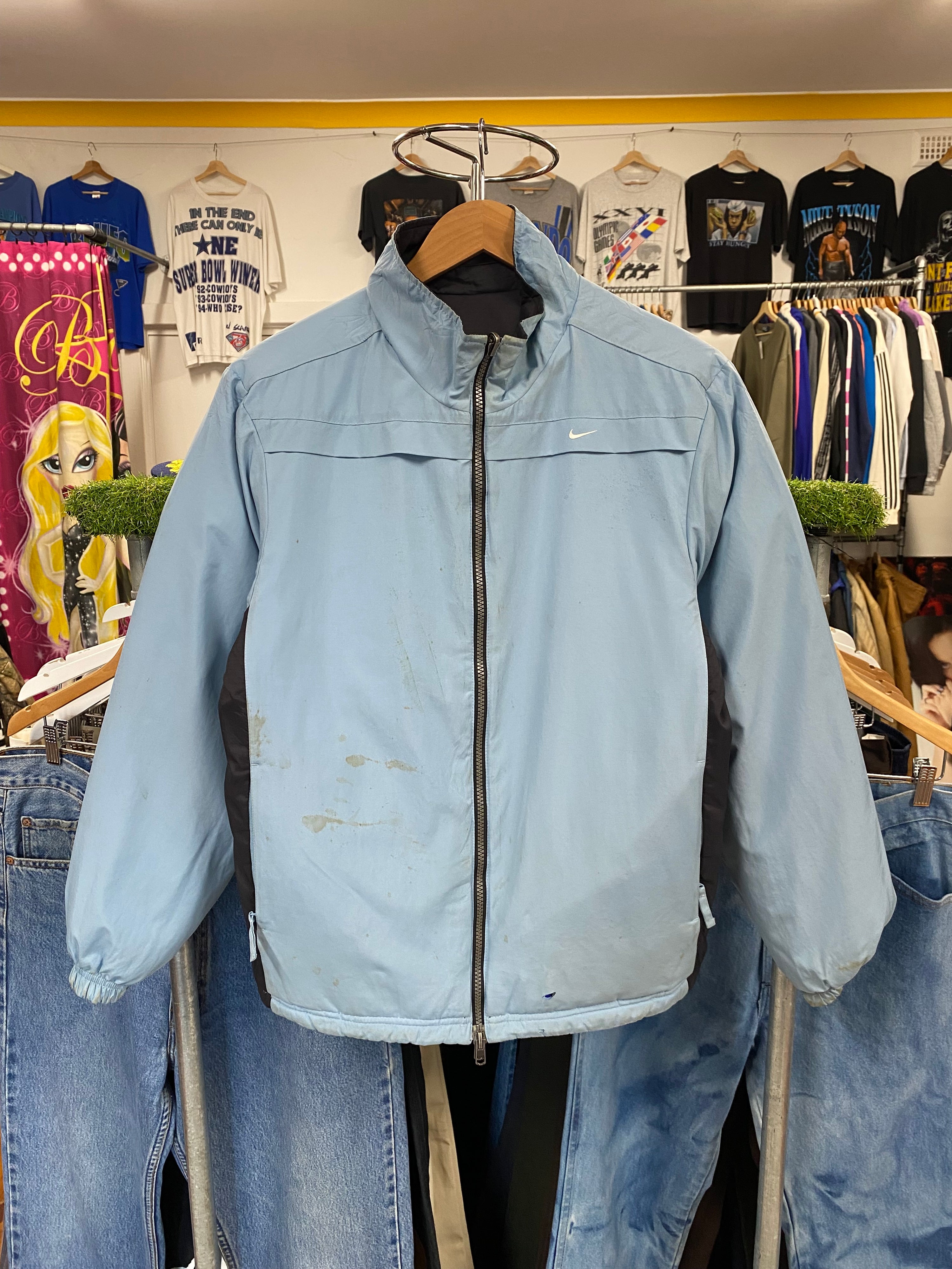 [M] Nike Black/Blue Reversable Puffer Jacket