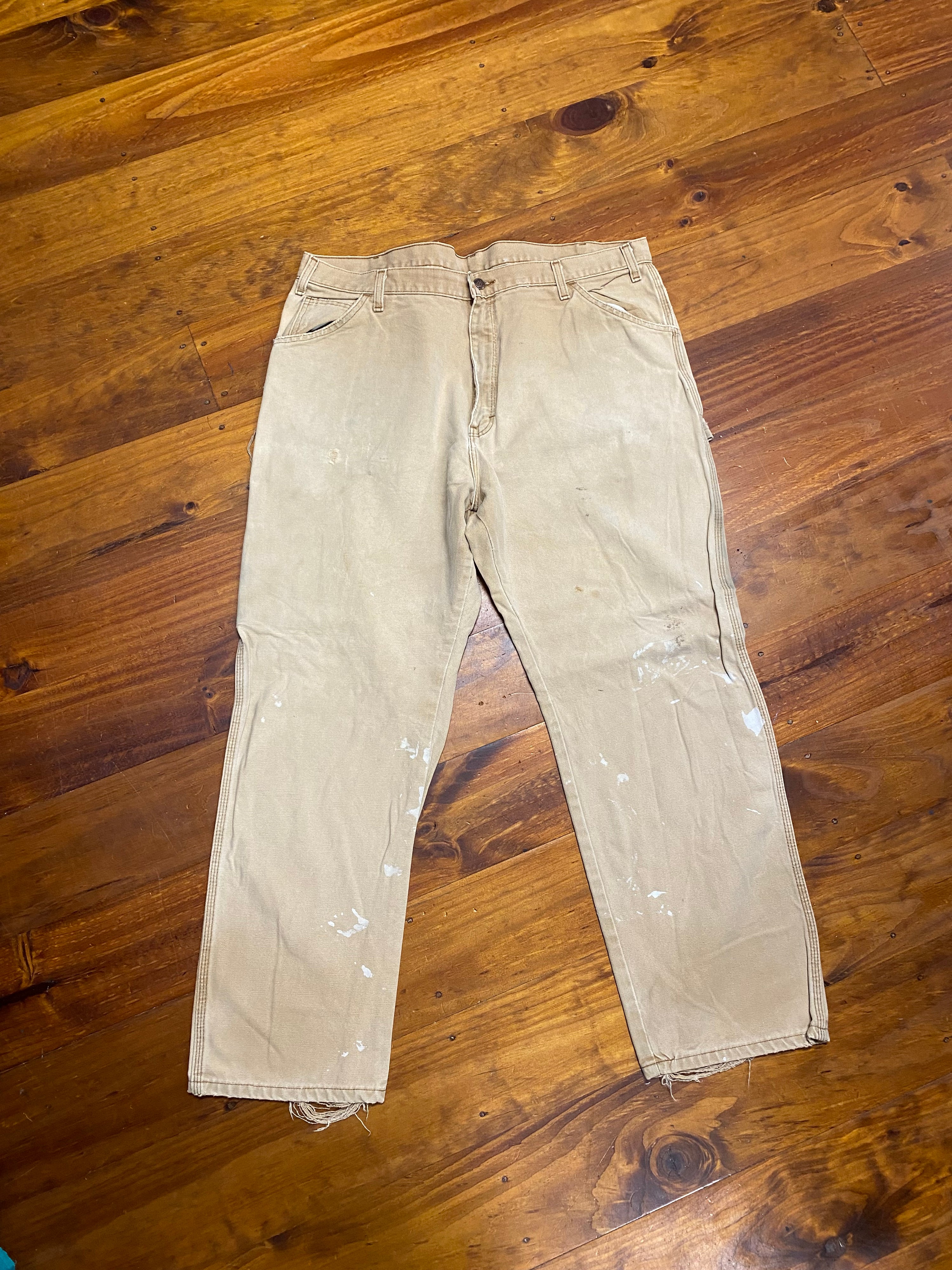 [40] Dickies Faded Tan Carpenter Pants Paint Marks