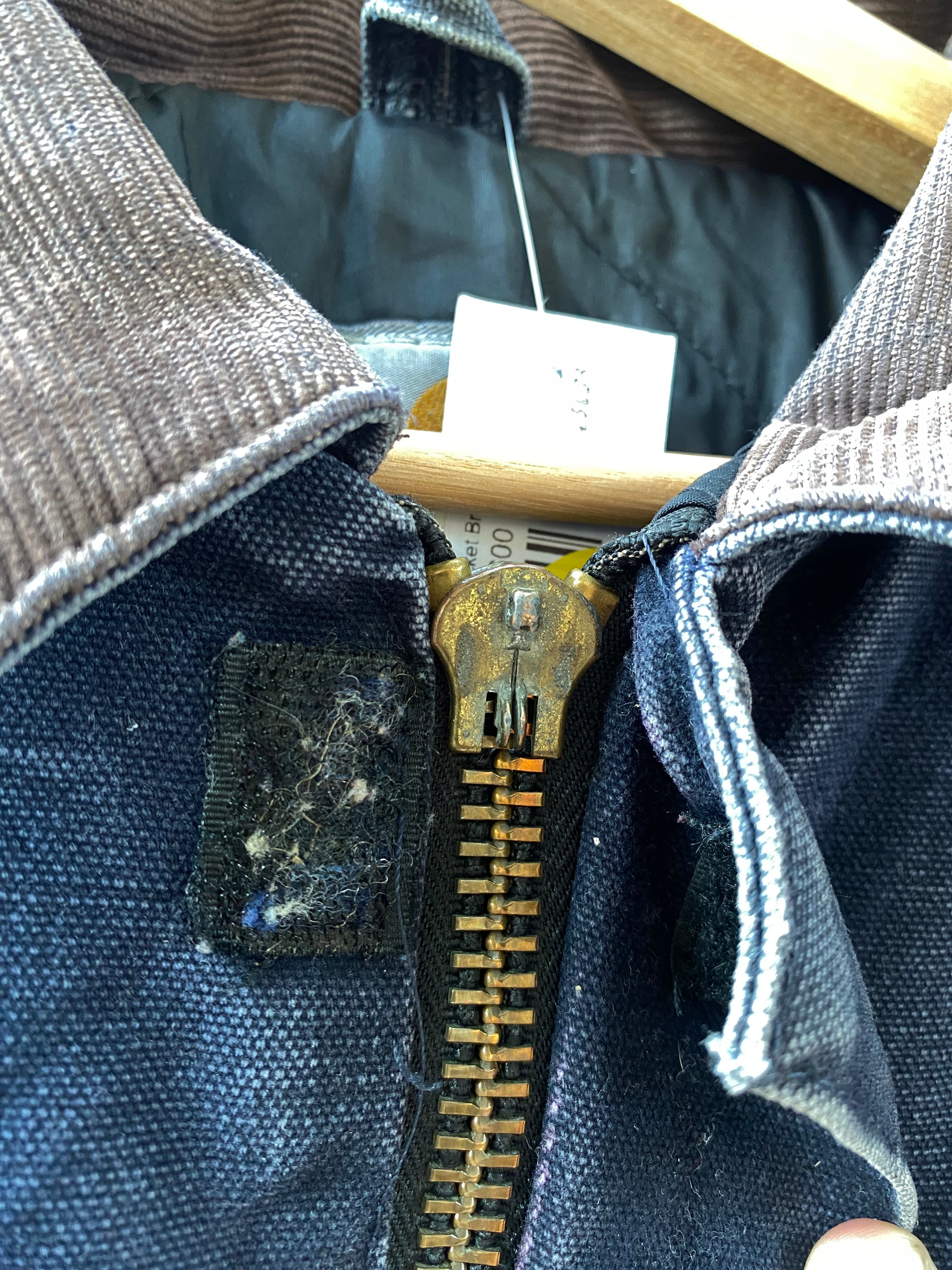 [M] Carhartt Blue Chore Jacket Broken Zip