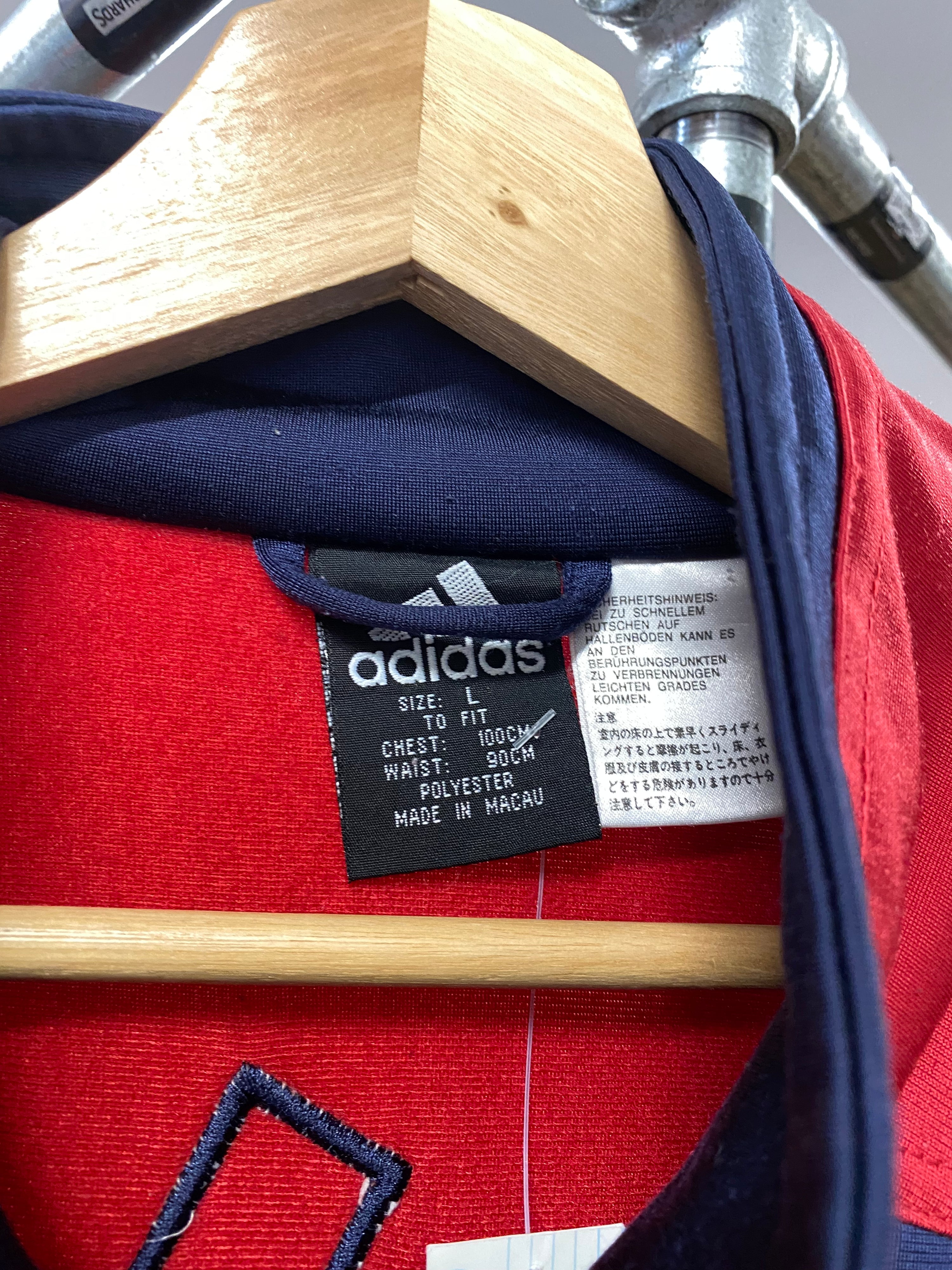 [L] 2001 Adidas Zip Up Blue/Red Jacket