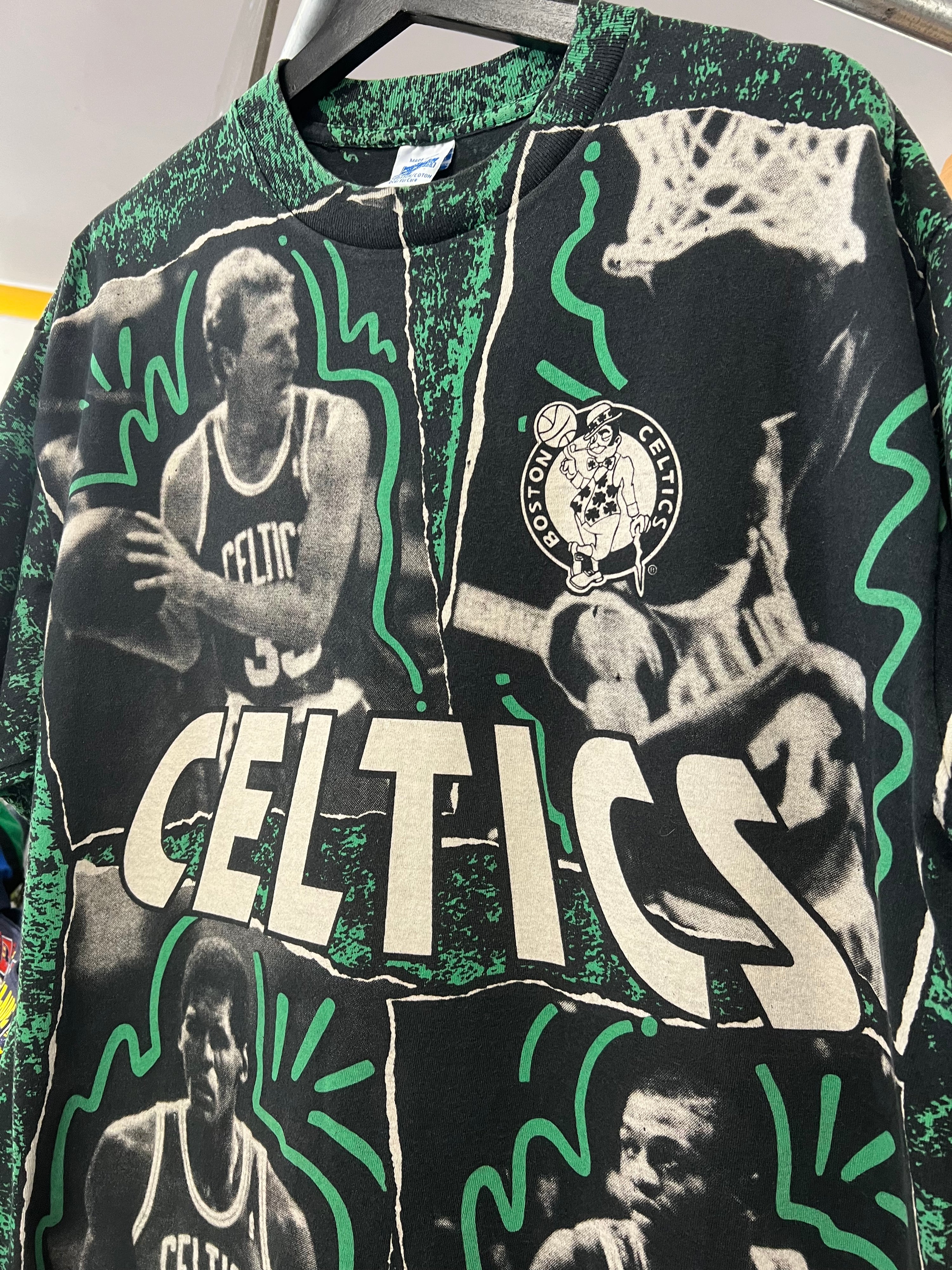 [XL] 1990 Boston Celtics All Over Print Salem Tee