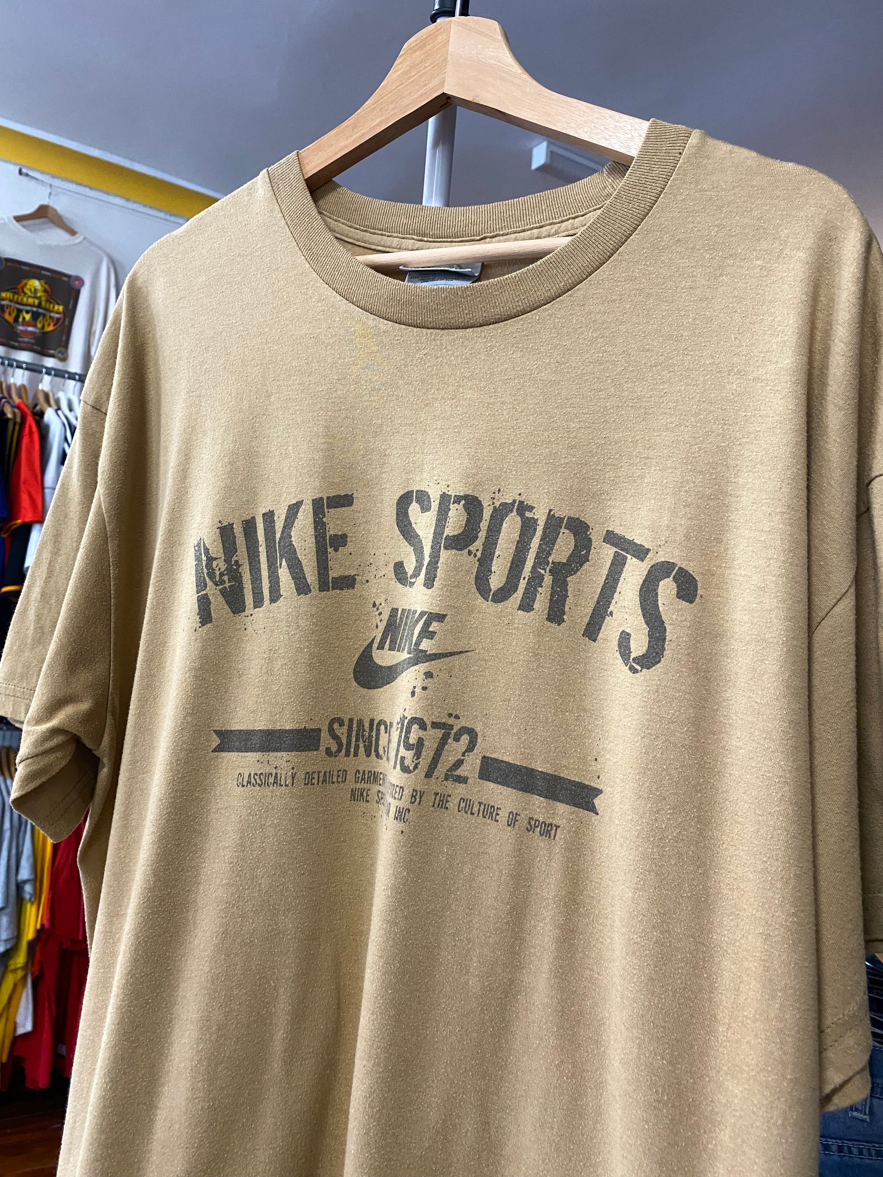 2XL - Vintage Nike Sports Since 1972 Khaiki Tee