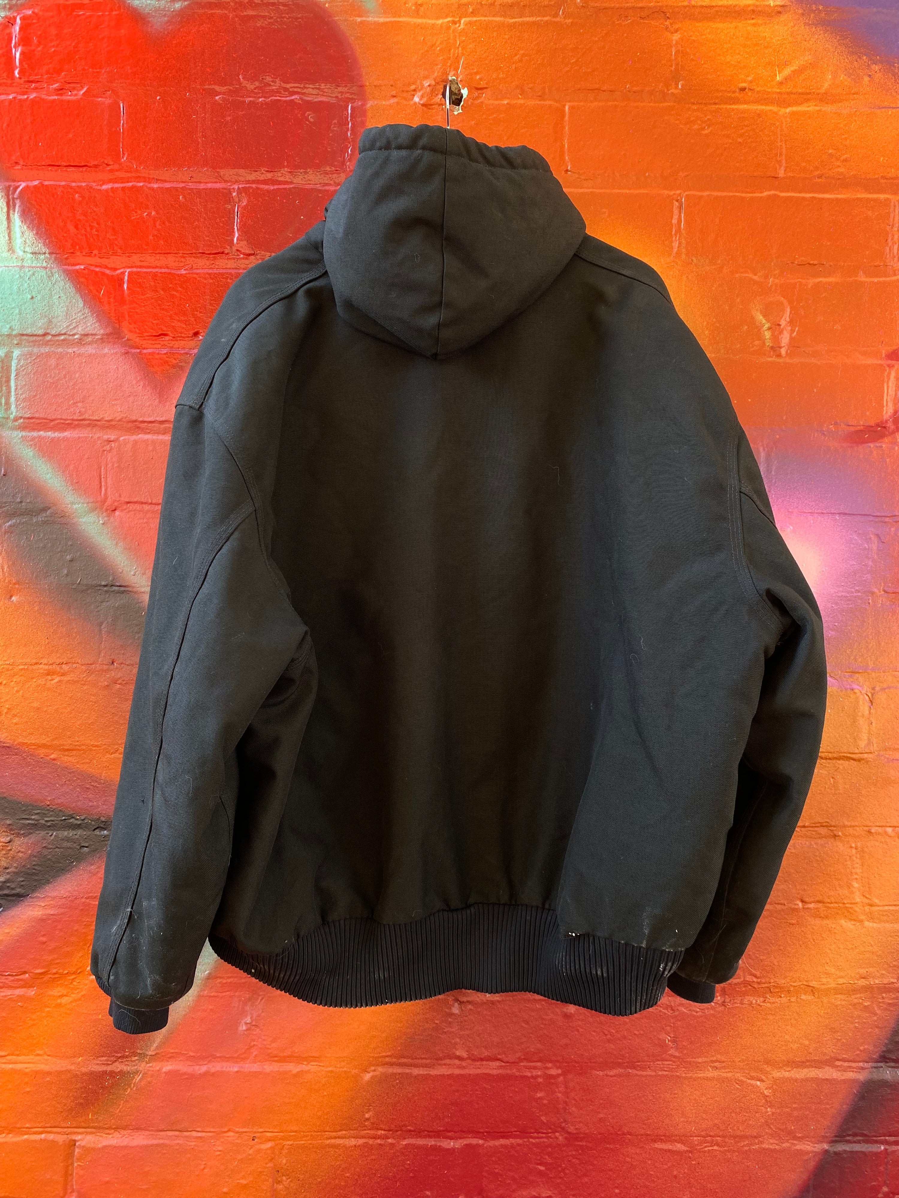 [4XL] Carhartt Black Active Jacket Broken Zip