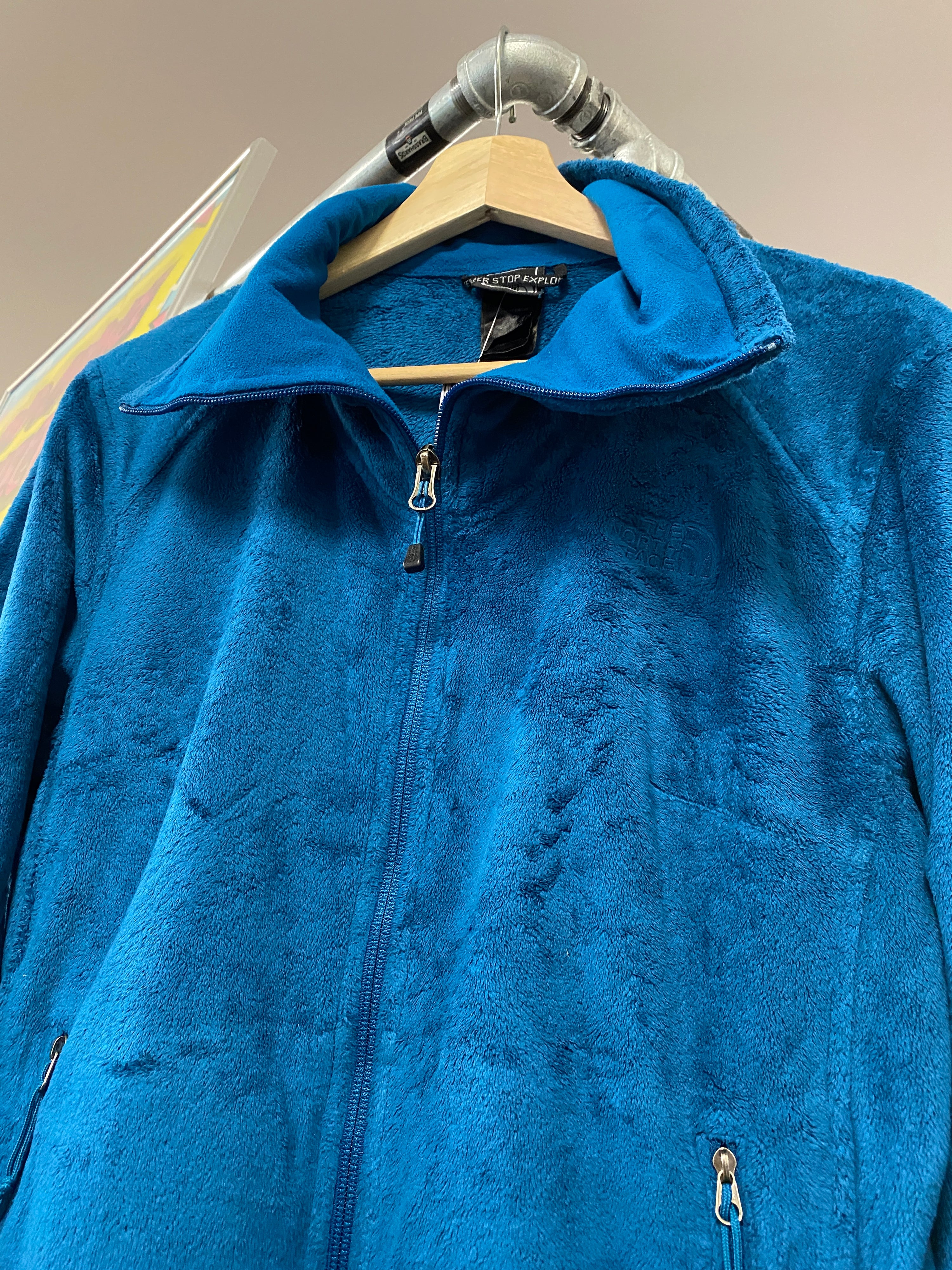 L - Ladies The North Face Turquoise Zip Up Fleece