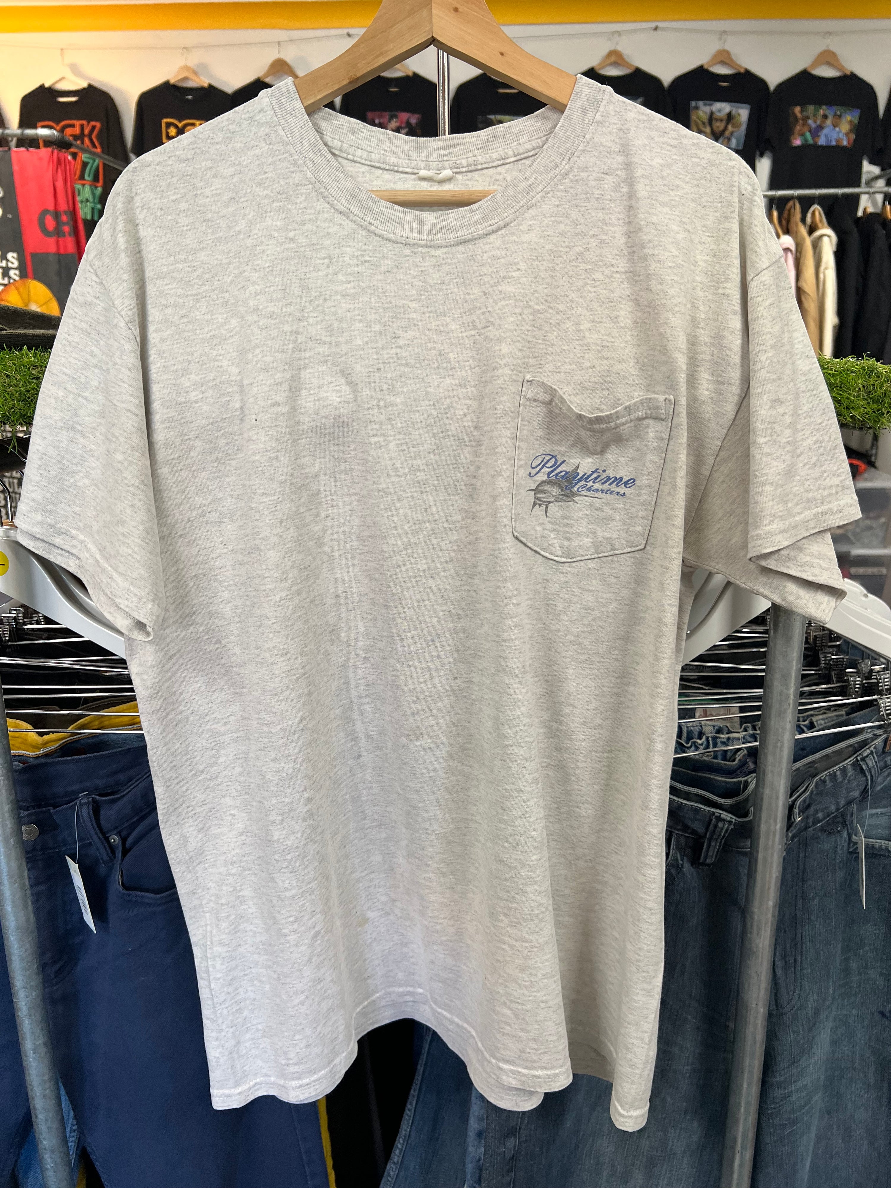 [L] Playtime Charters Grey Double Sided Tshirt