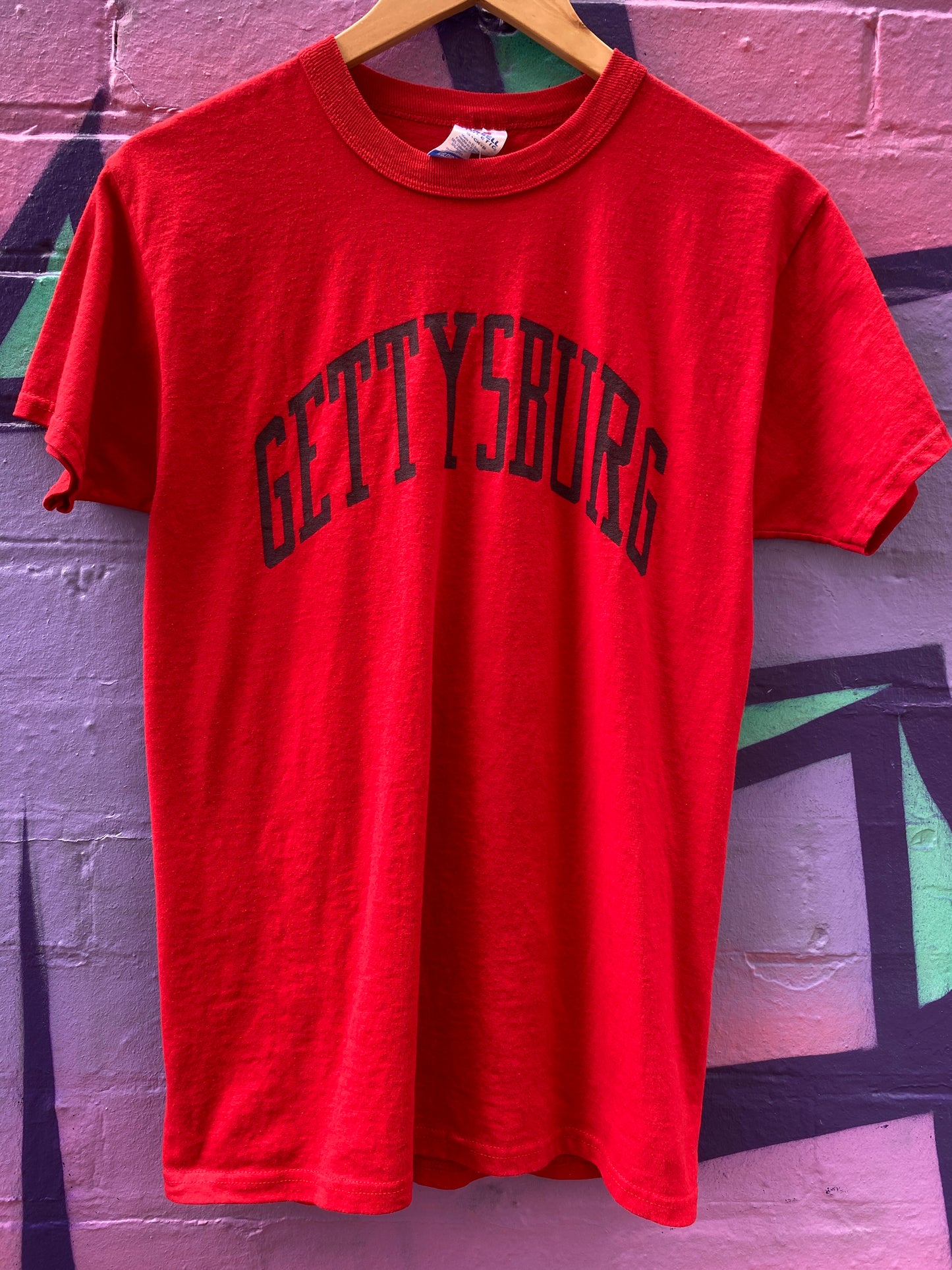 S - Red Gettysburg Spellout Russell Athletic Tee