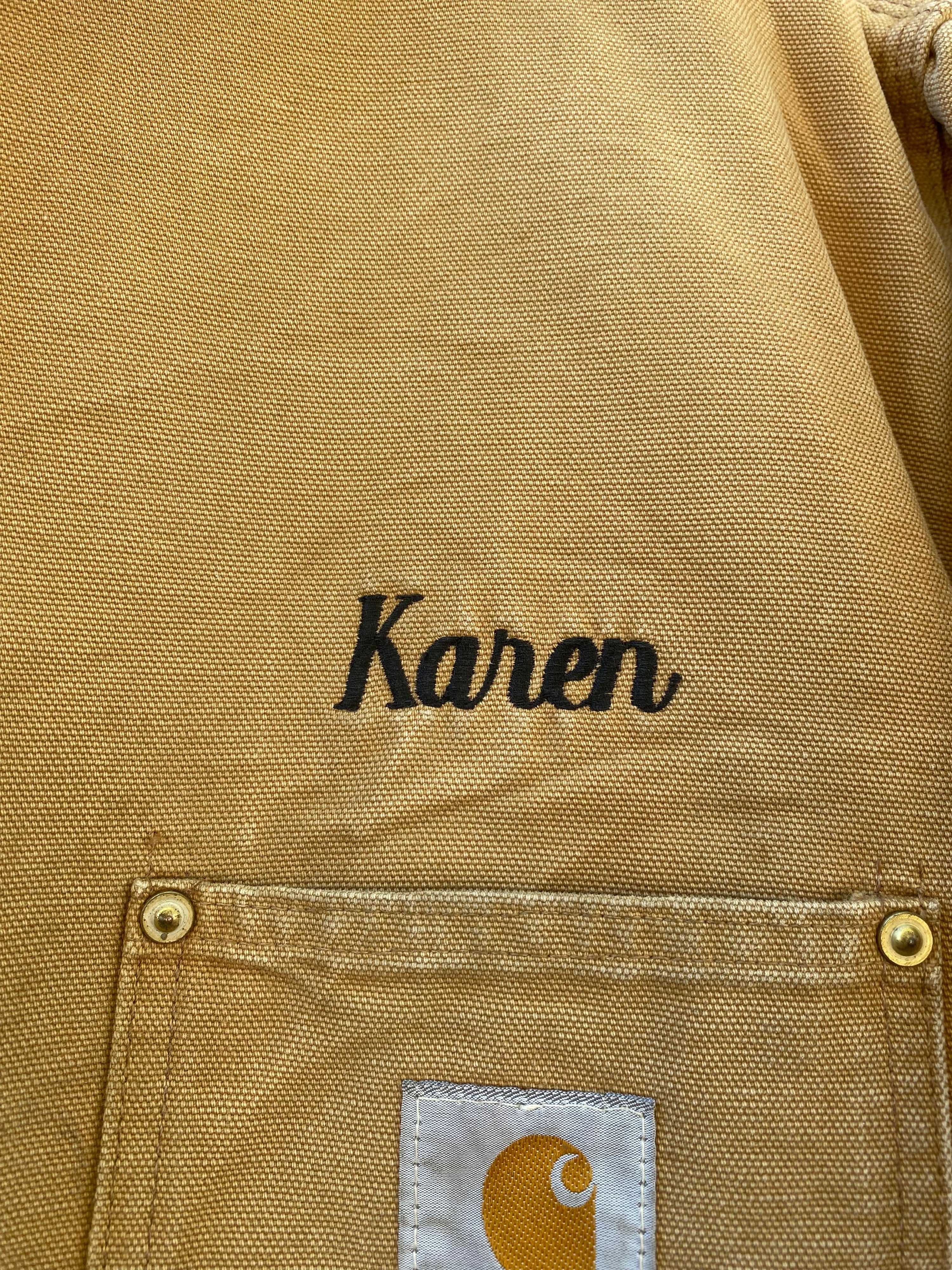 [L] Vintage Carhartt Brown Chore Jacket 'FMS Carrier: Karen'