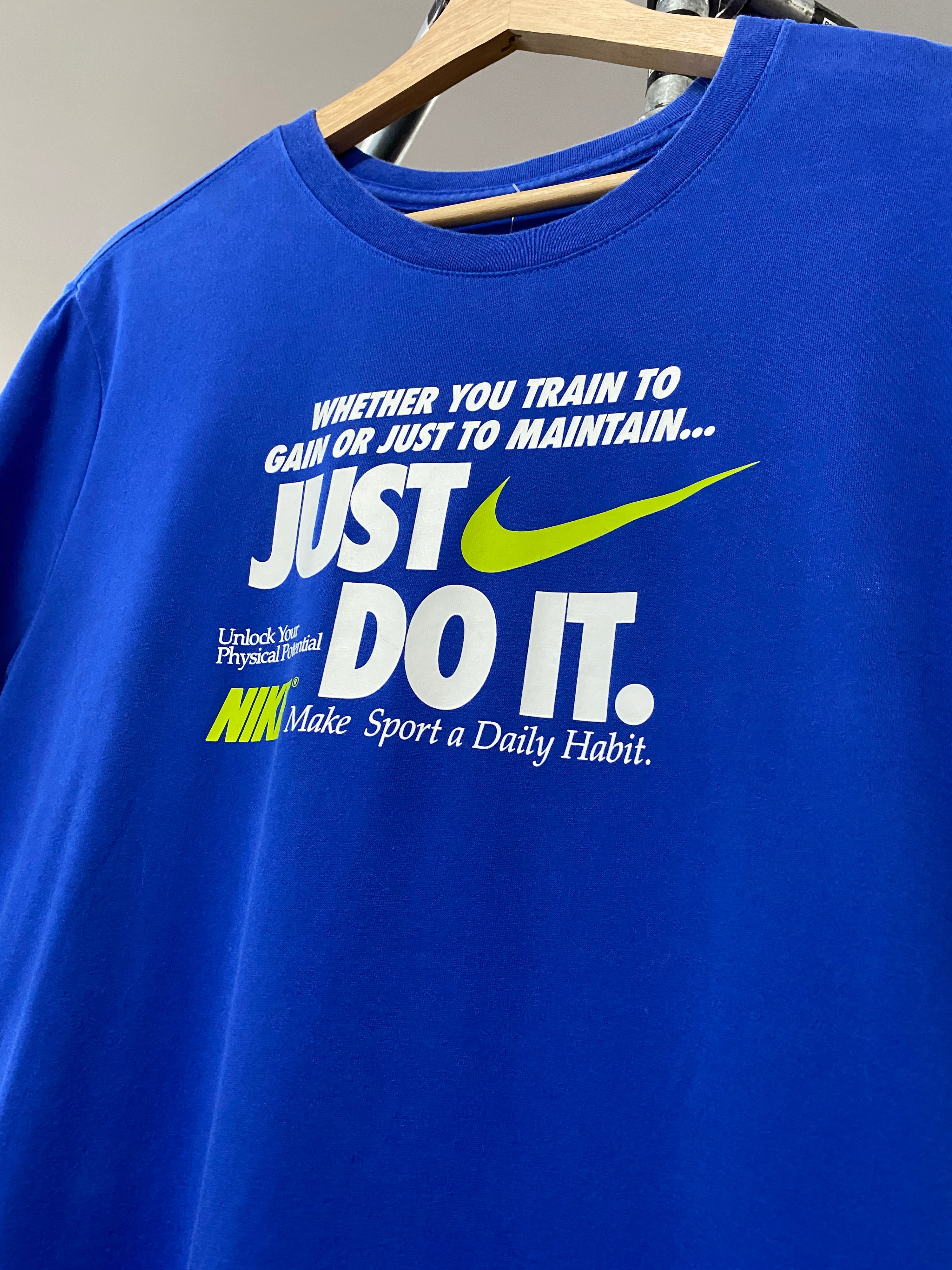 L - Nike Just Do It Blue Dri Fit Tee