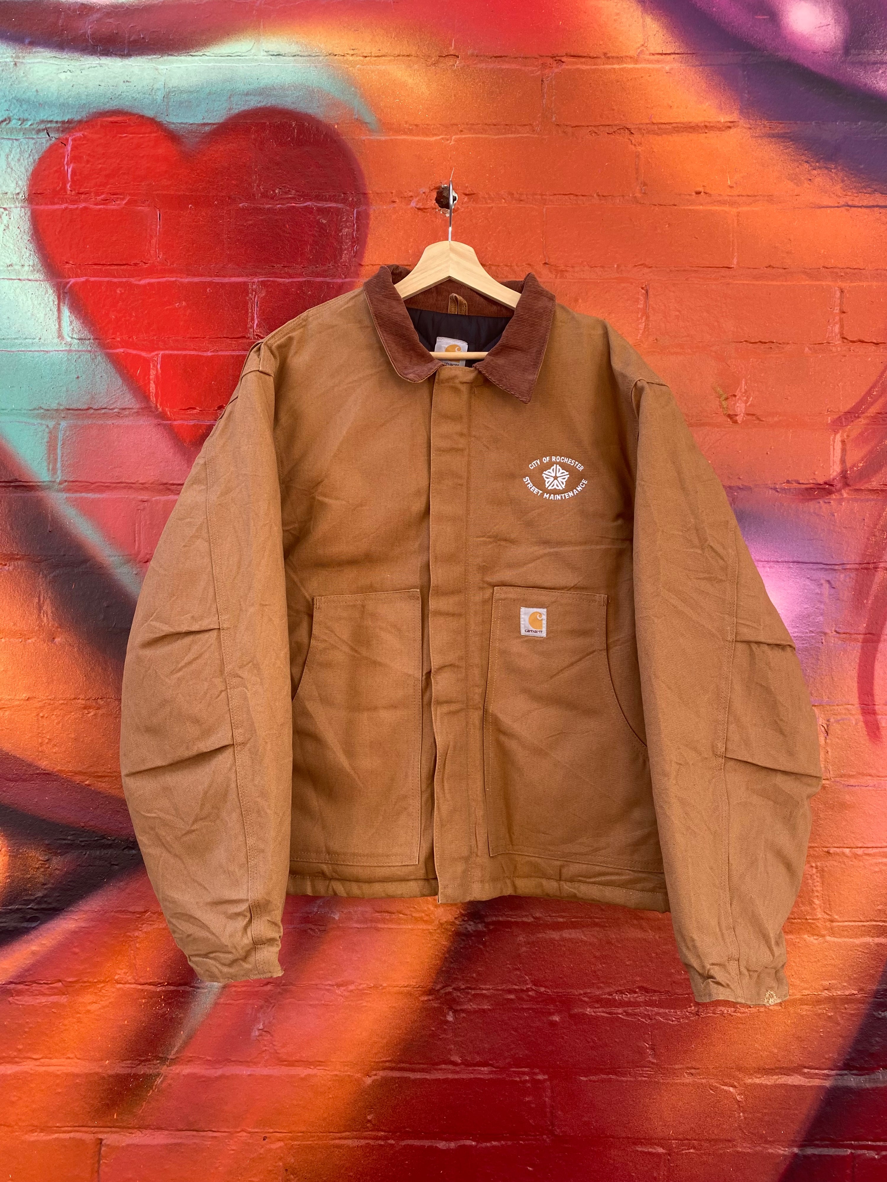 [XL] Vintage Carhartt J02BRN Cropped Arctic Jacket 'City Of Rochester Street Maintenance'
