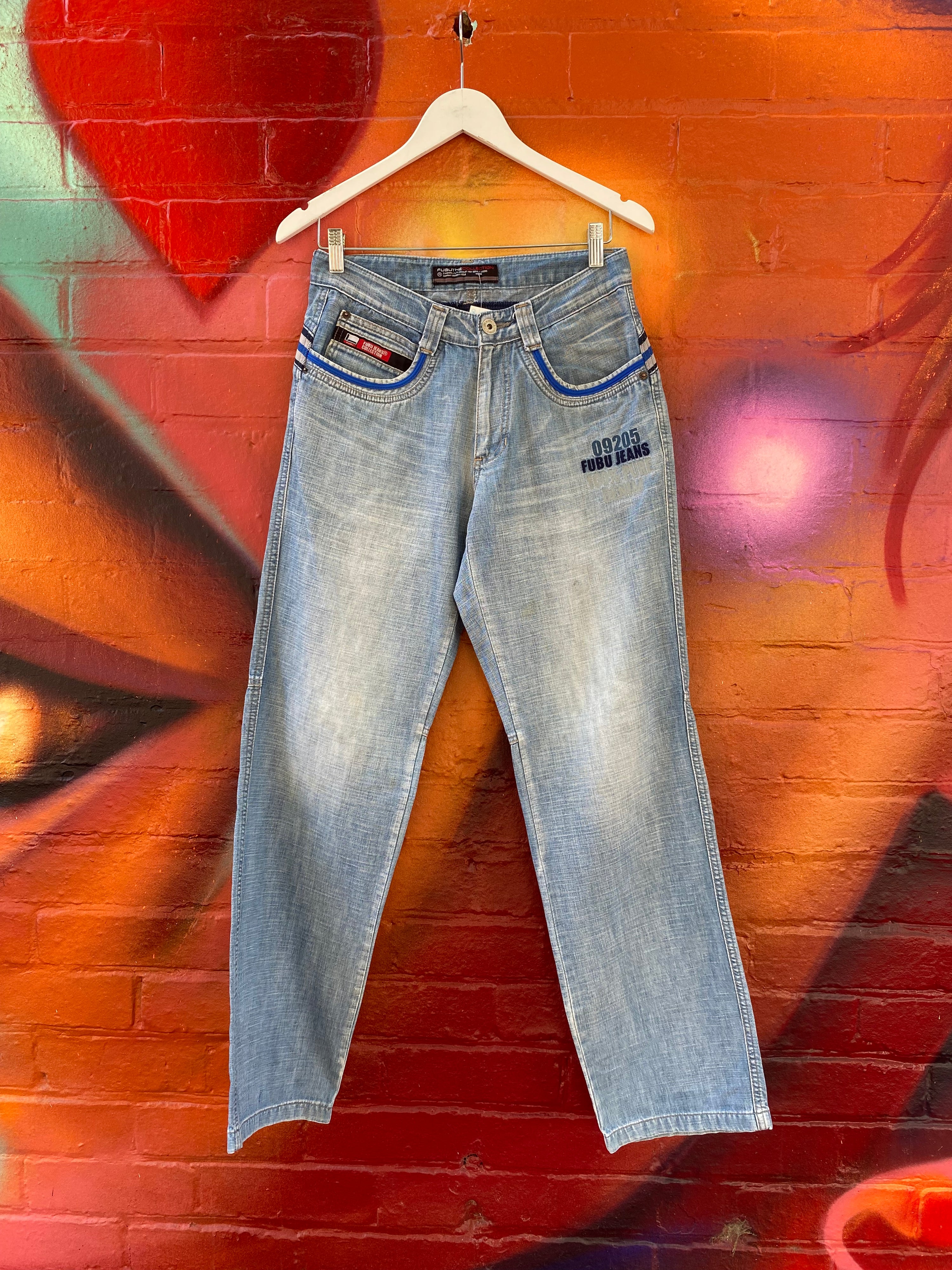 [28] FUBU 09205 Blue Elastic Band Denim Jeans