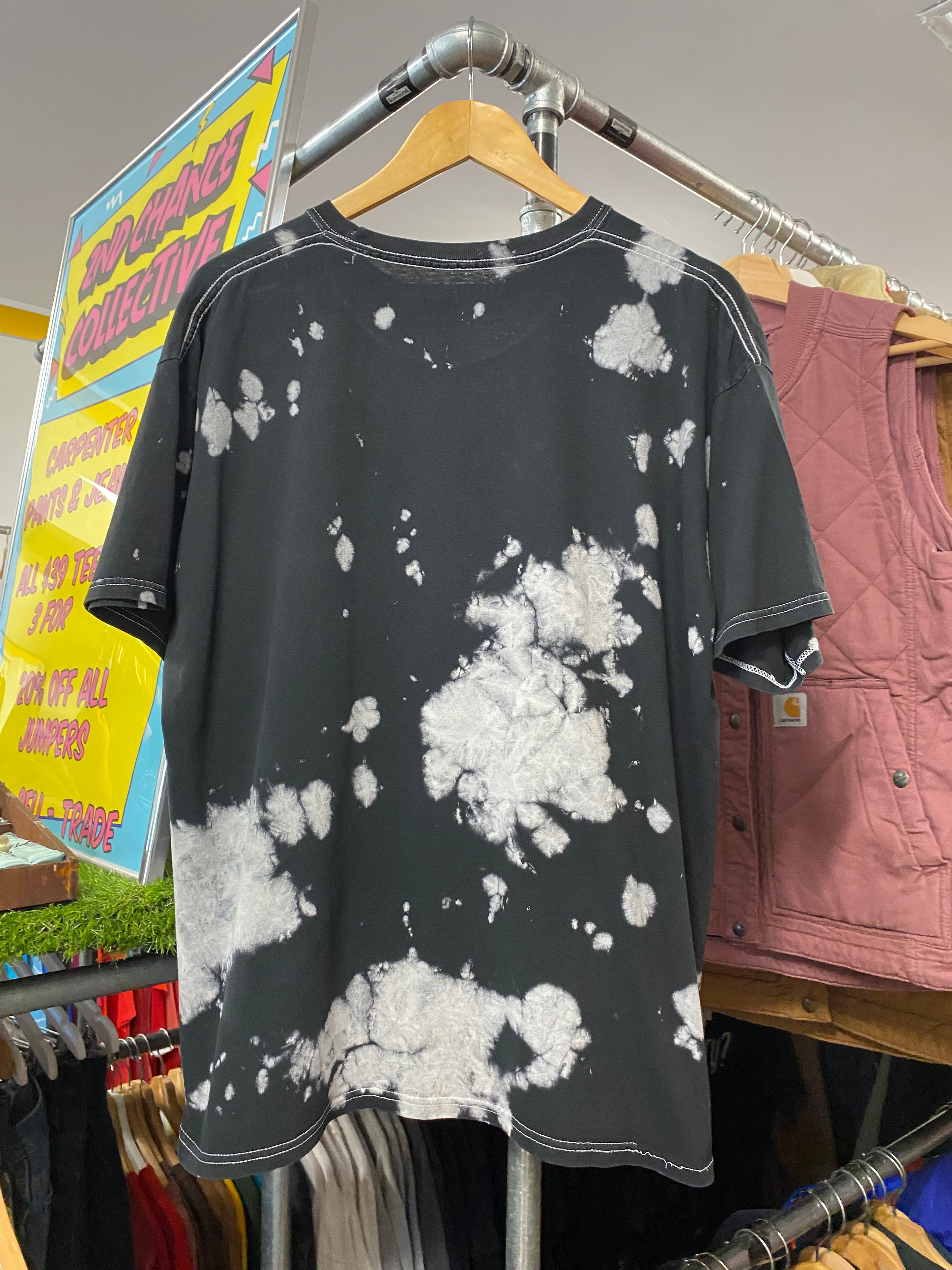 M - Wu Tang Bleached Spotted Black Tee