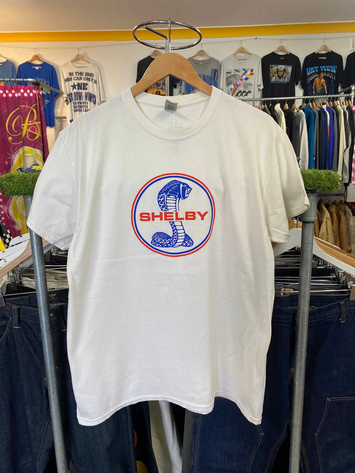 L - Mustang Shelby Cobra White Tee